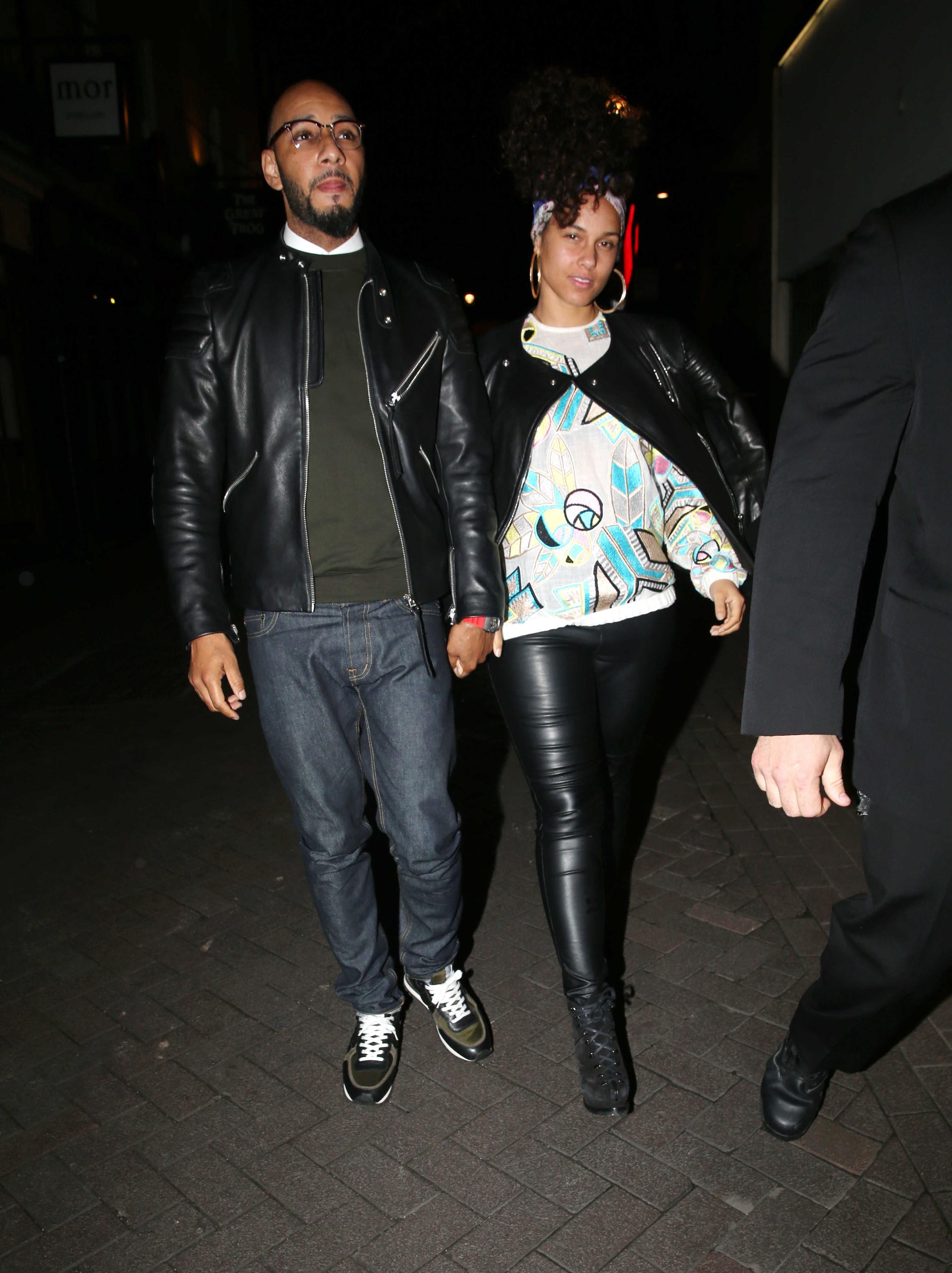 Alicia Keys leaving the Novikov Restaurant