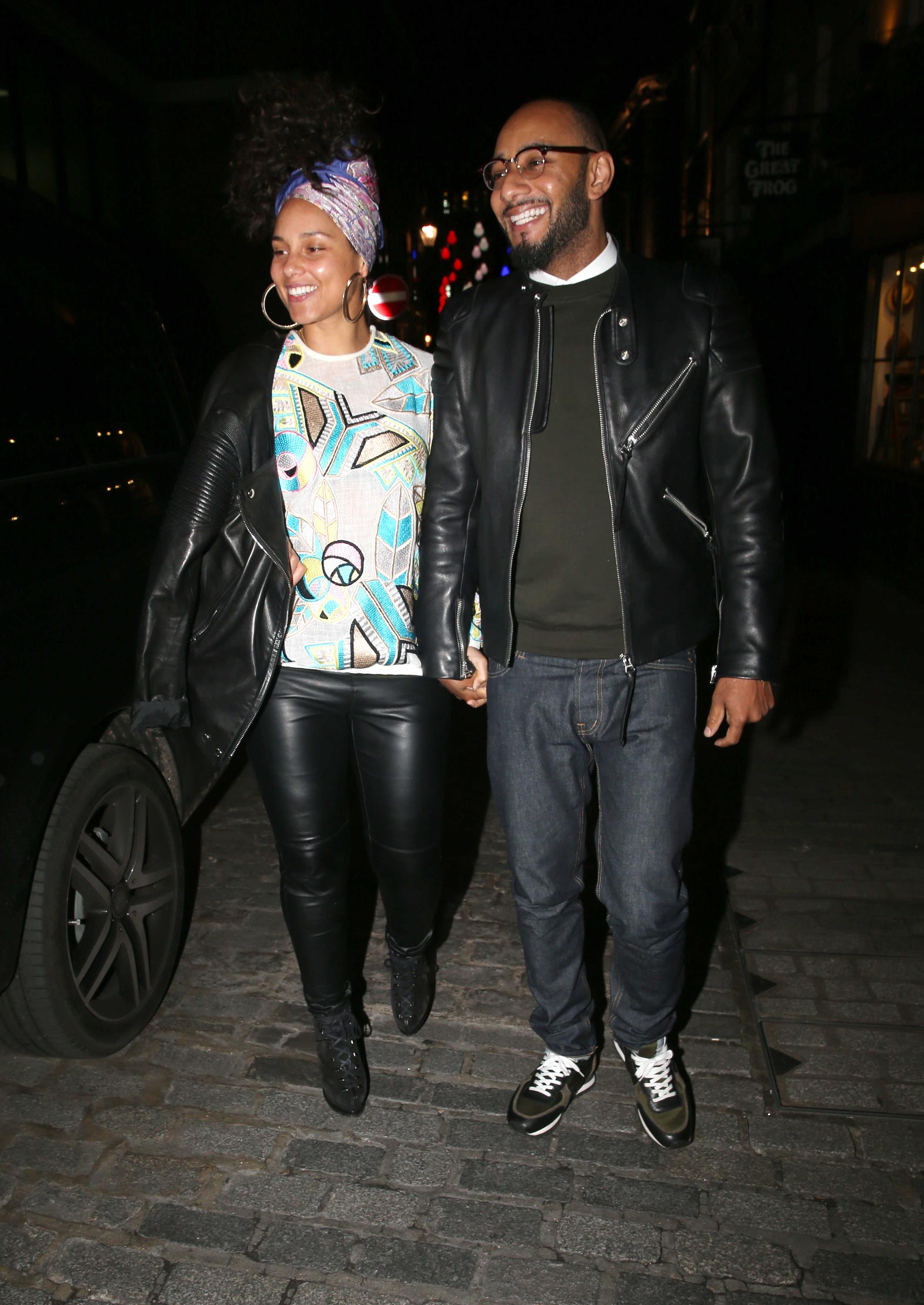 Alicia Keys leaving the Novikov Restaurant