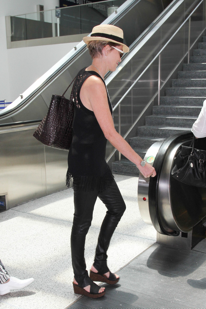 Sharon Stone at LAX