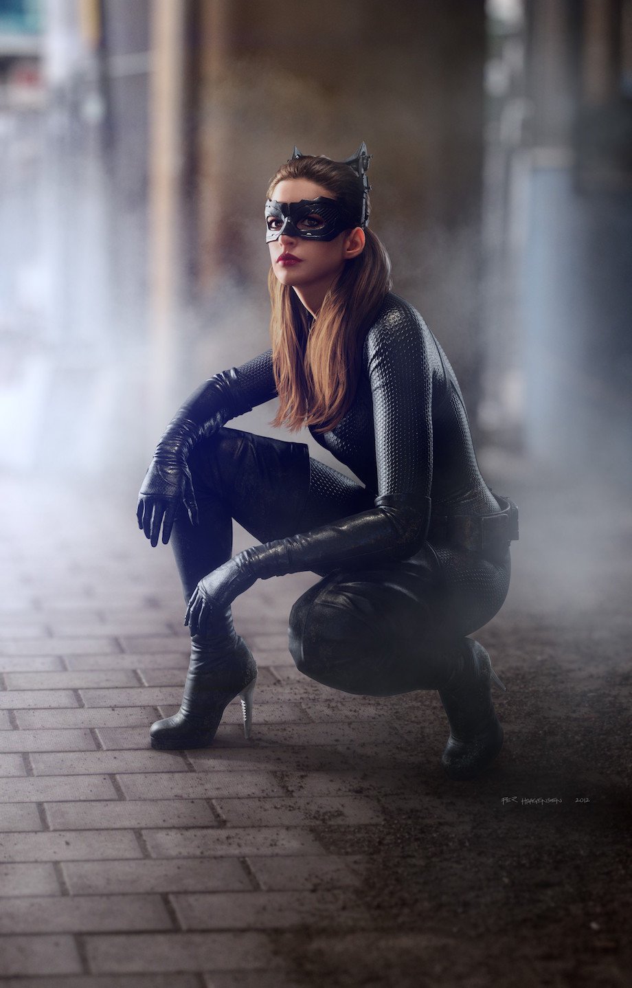 Anne Hathaway as Catwoman fake