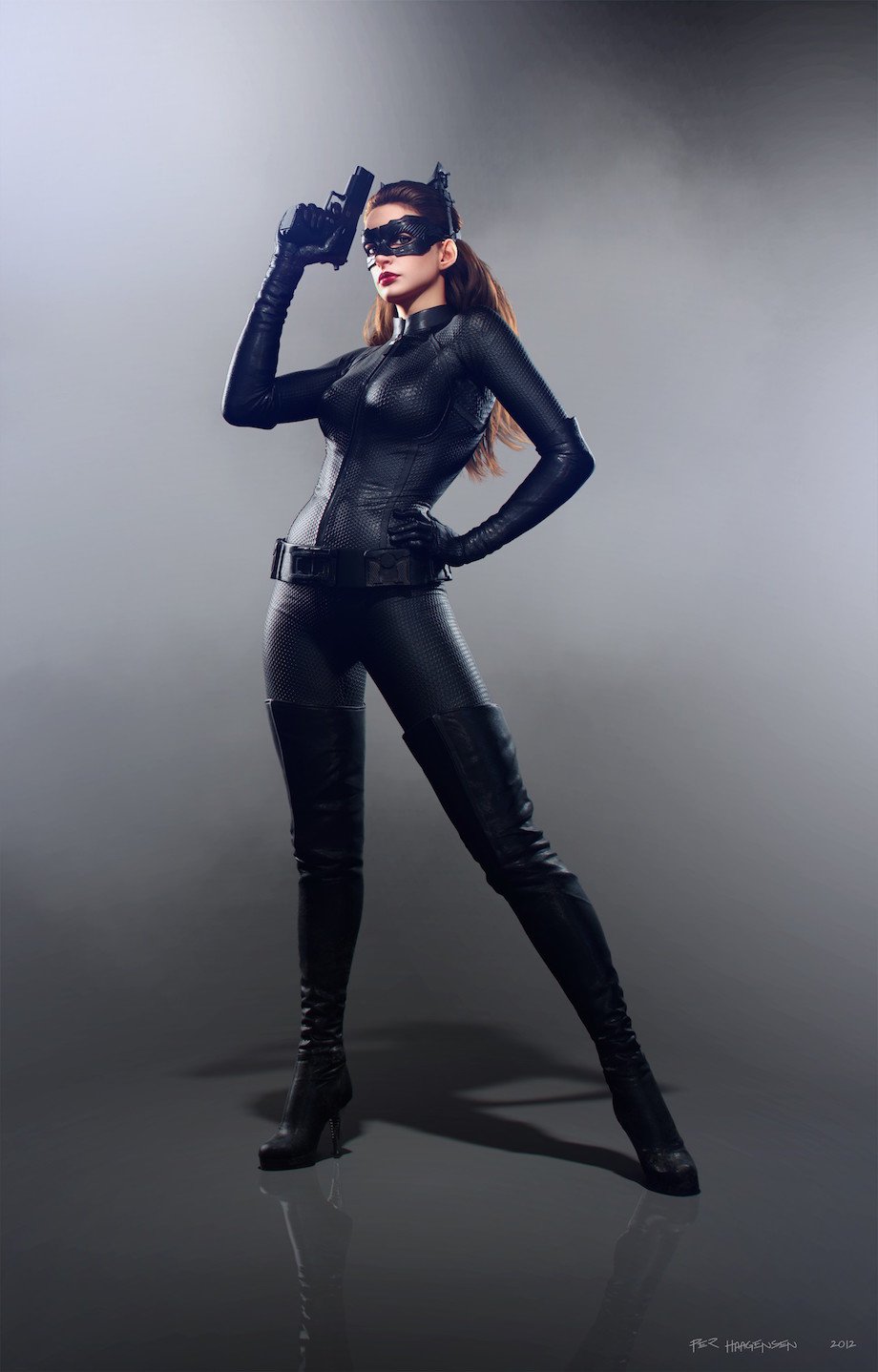 Anne Hathaway as Catwoman fake