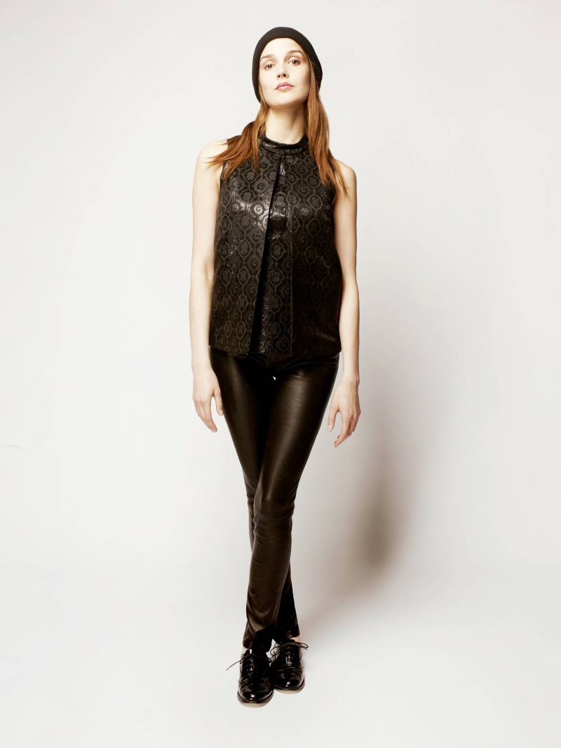 Camille Lou photoshoot in leather for Tara Jarmon