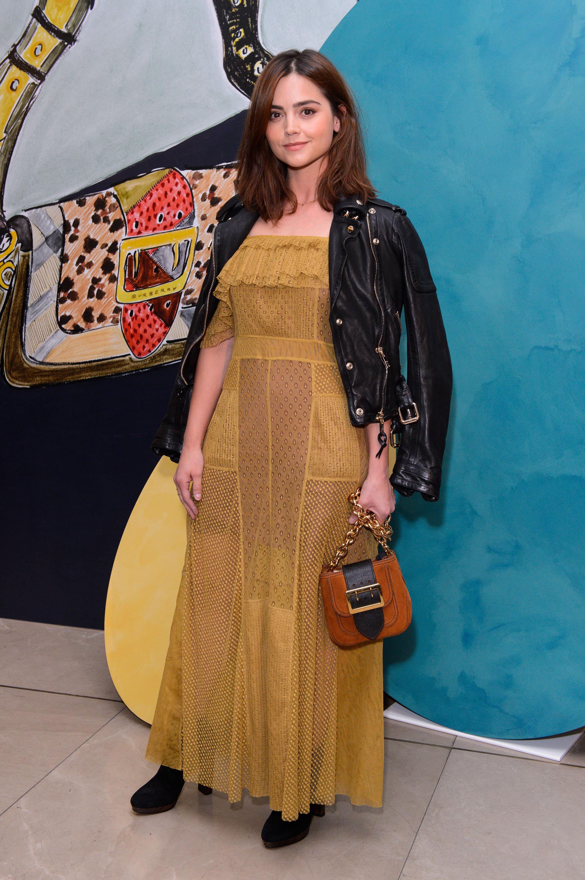 Jenna Coleman attends Burberry Prorsum Spring Summer