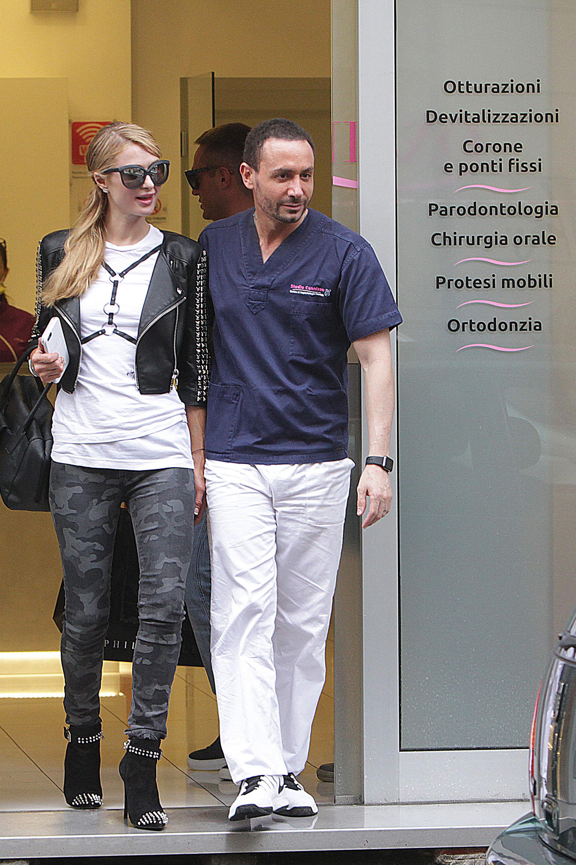 Paris Hilton out about in Milan