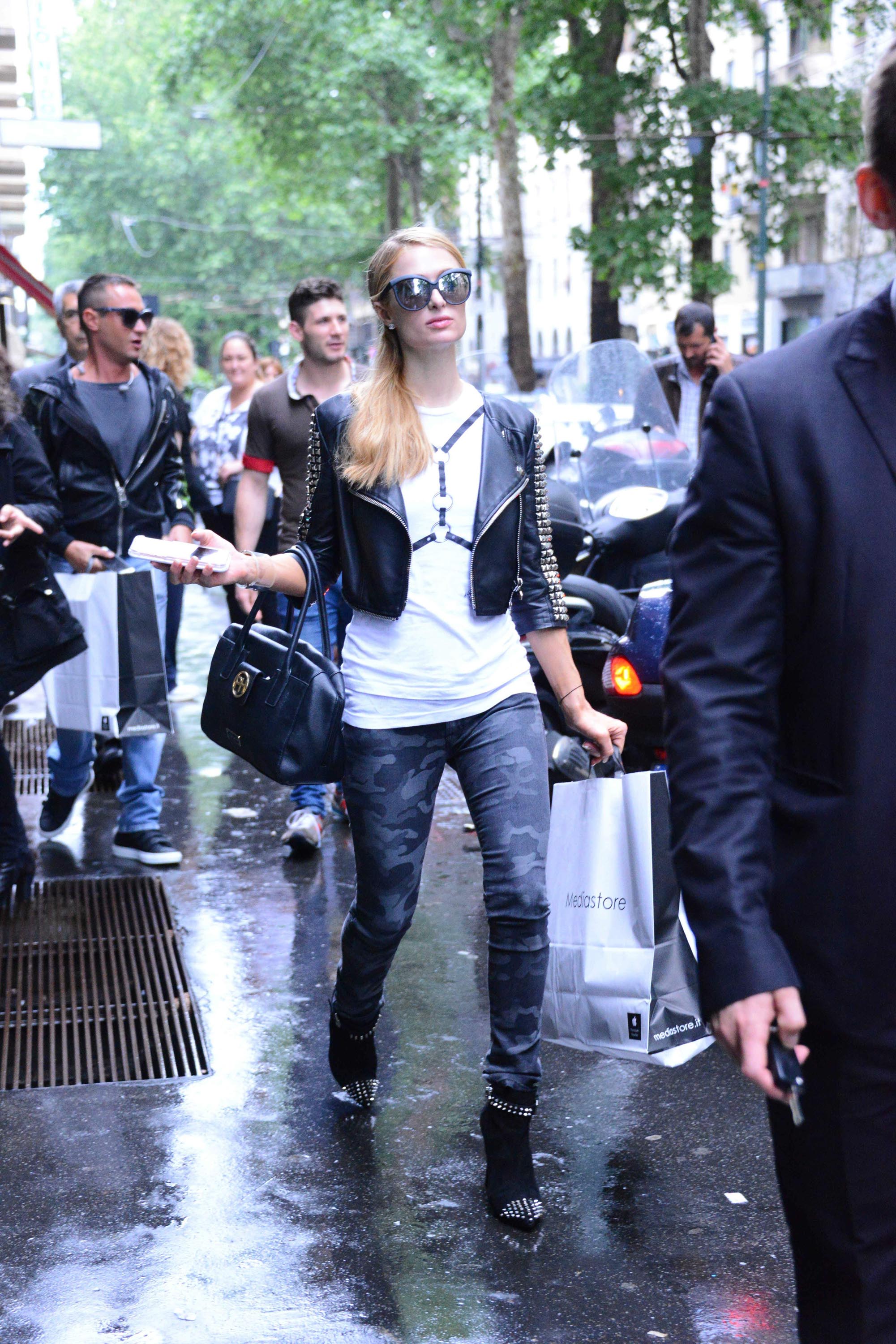 Paris Hilton out about in Milan