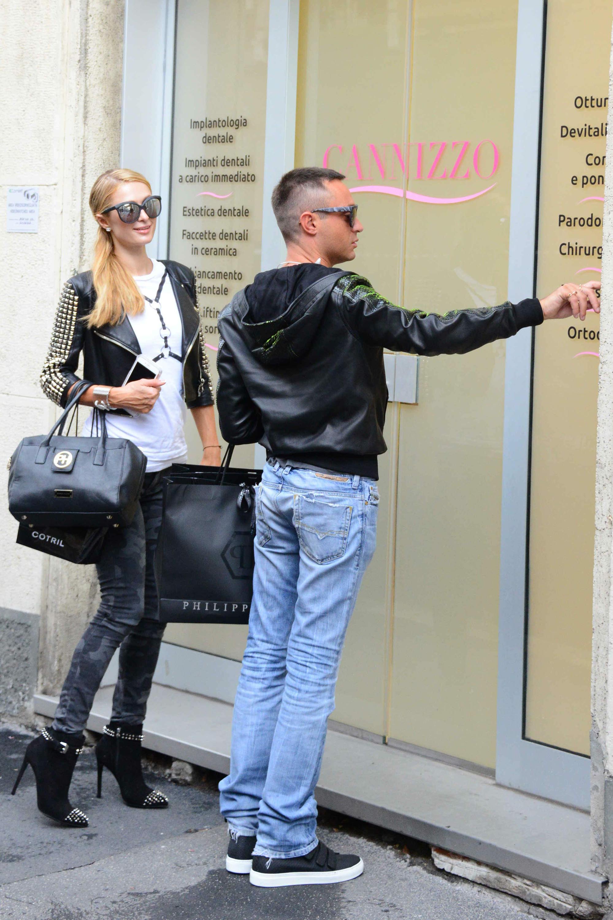 Paris Hilton out about in Milan