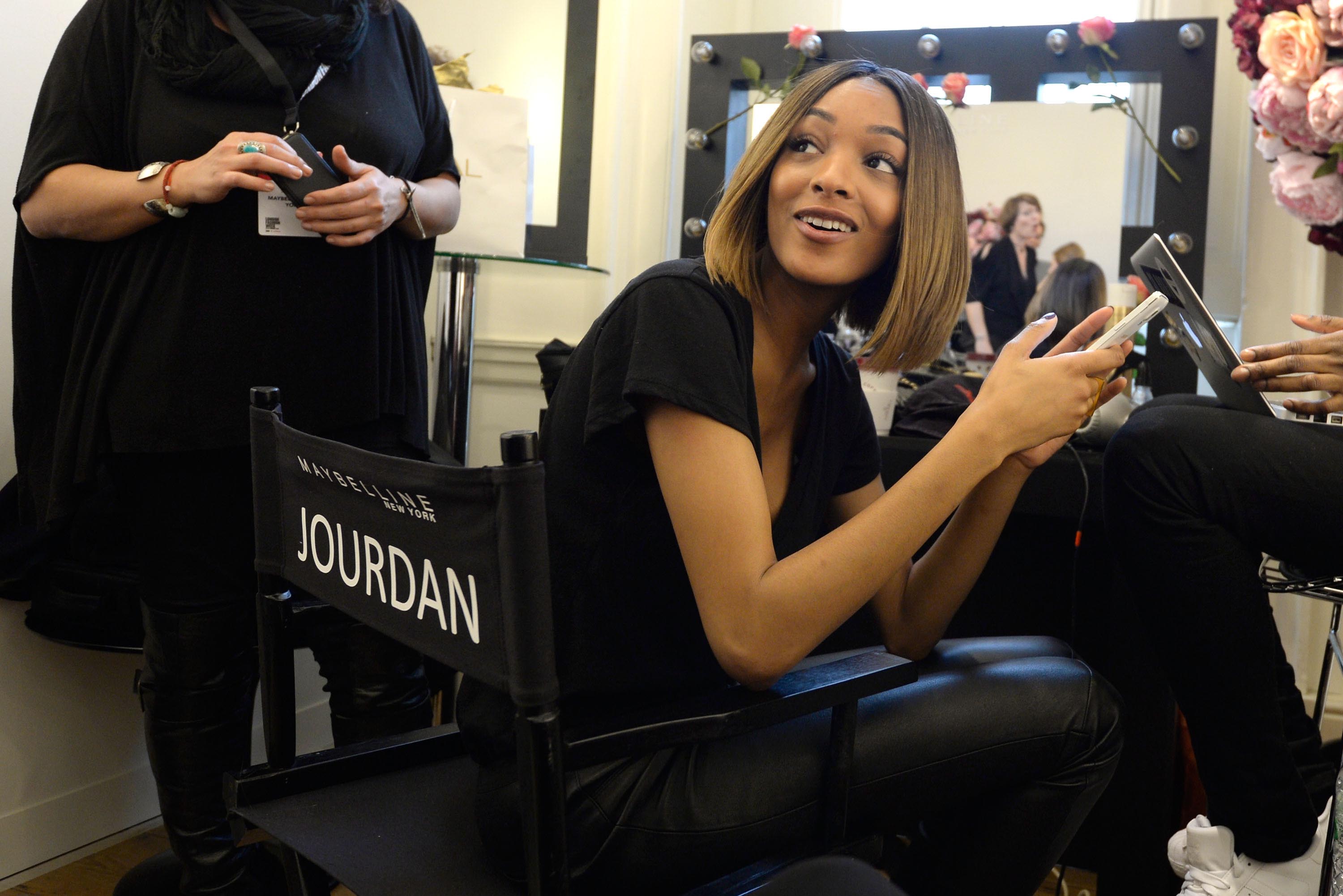 Jourdan Dunn at LFW with Maybelline New York press event