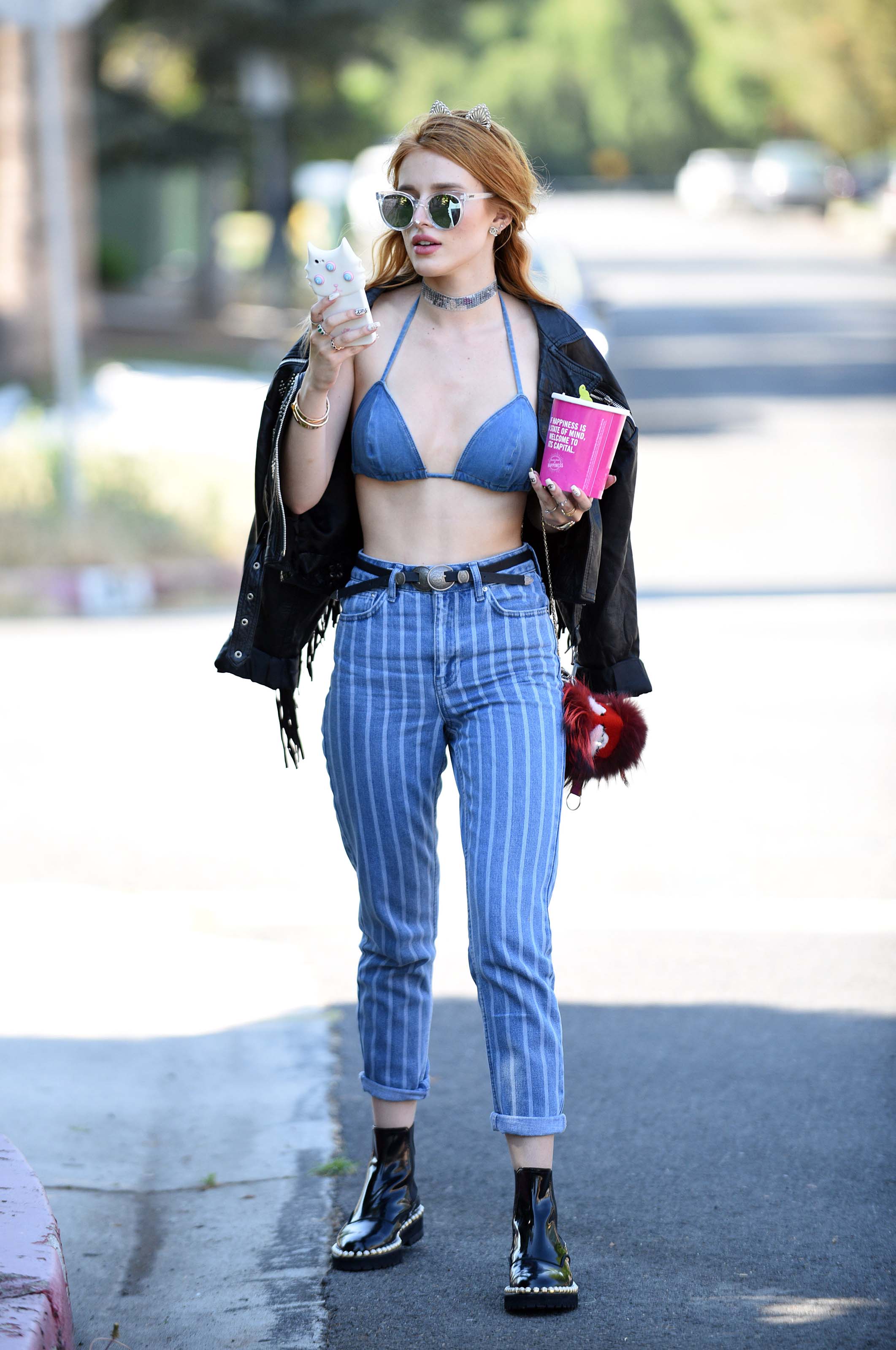 Bella Thorne eating Froyo