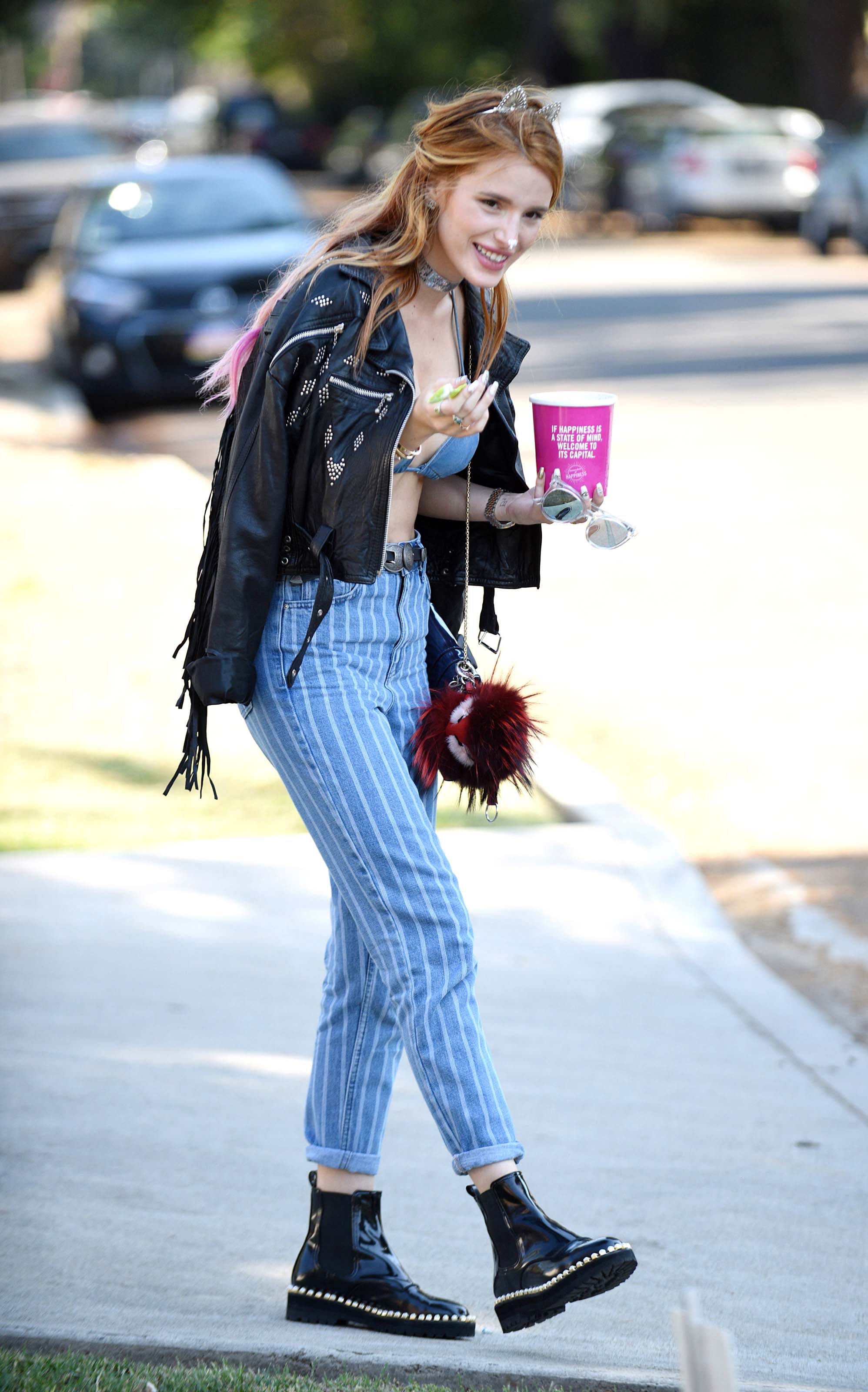 Bella Thorne eating Froyo