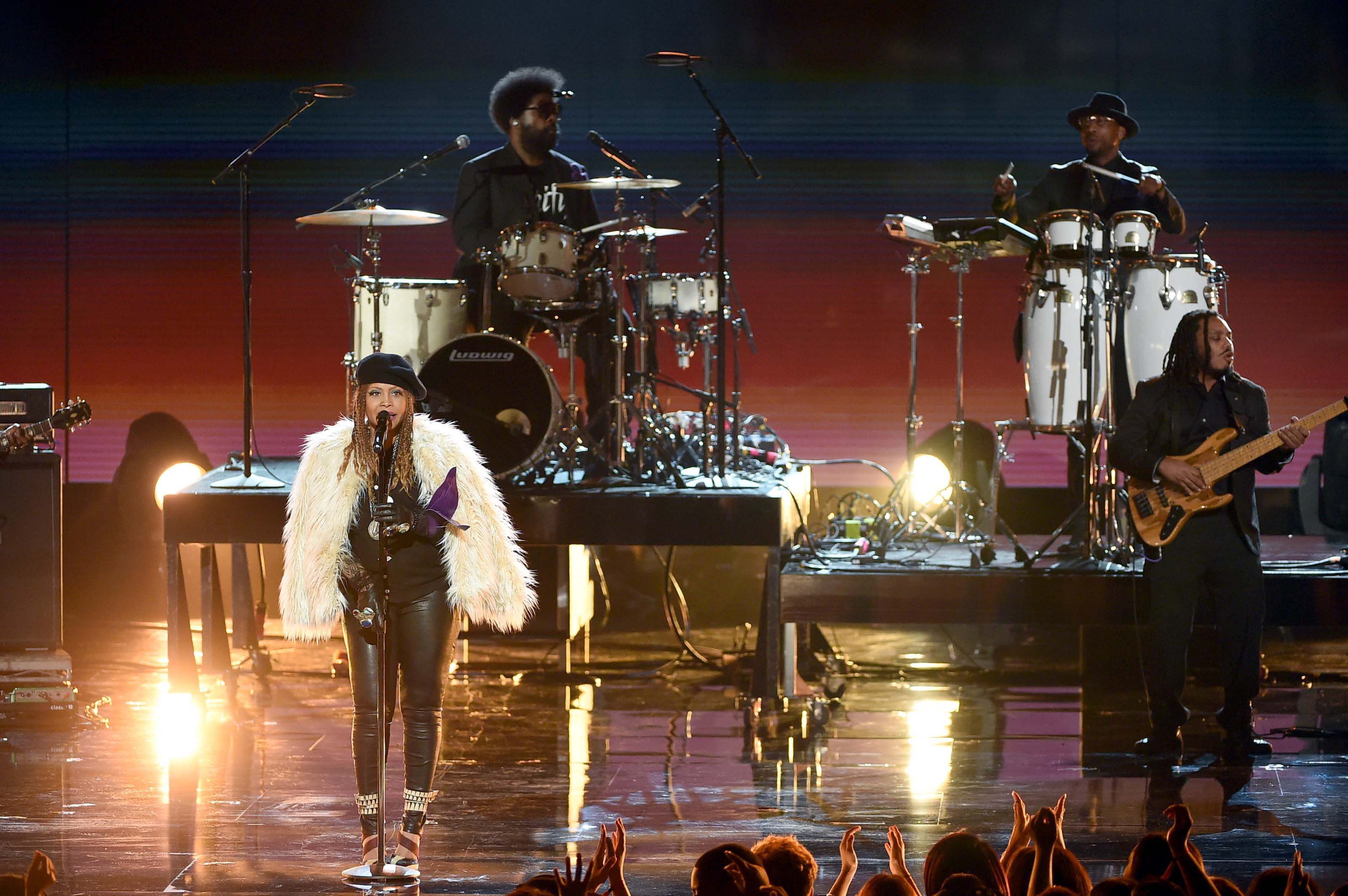 Erykah Badu performs onstage during the 2016 BET Awards