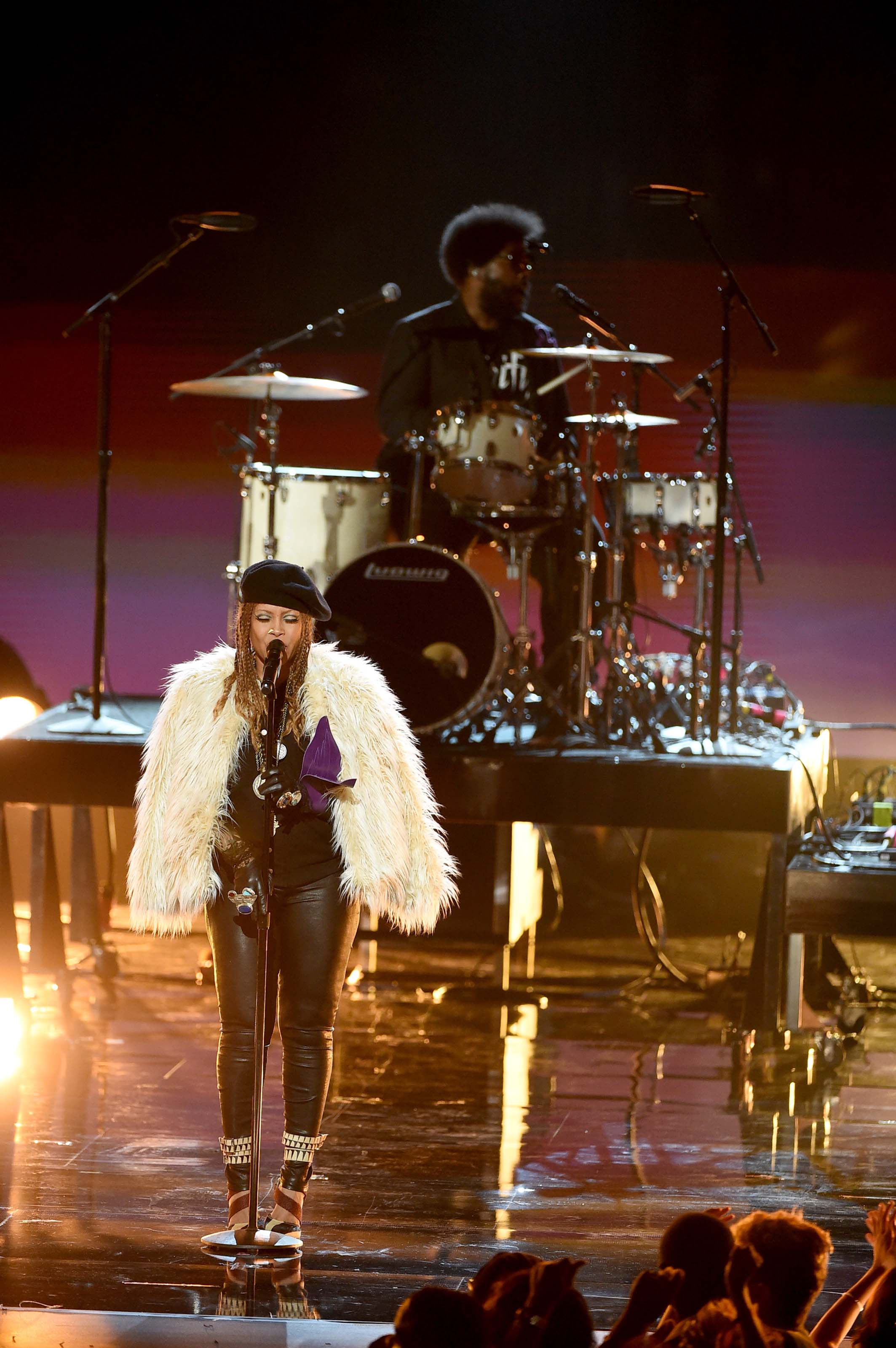 Erykah Badu performs onstage during the 2016 BET Awards