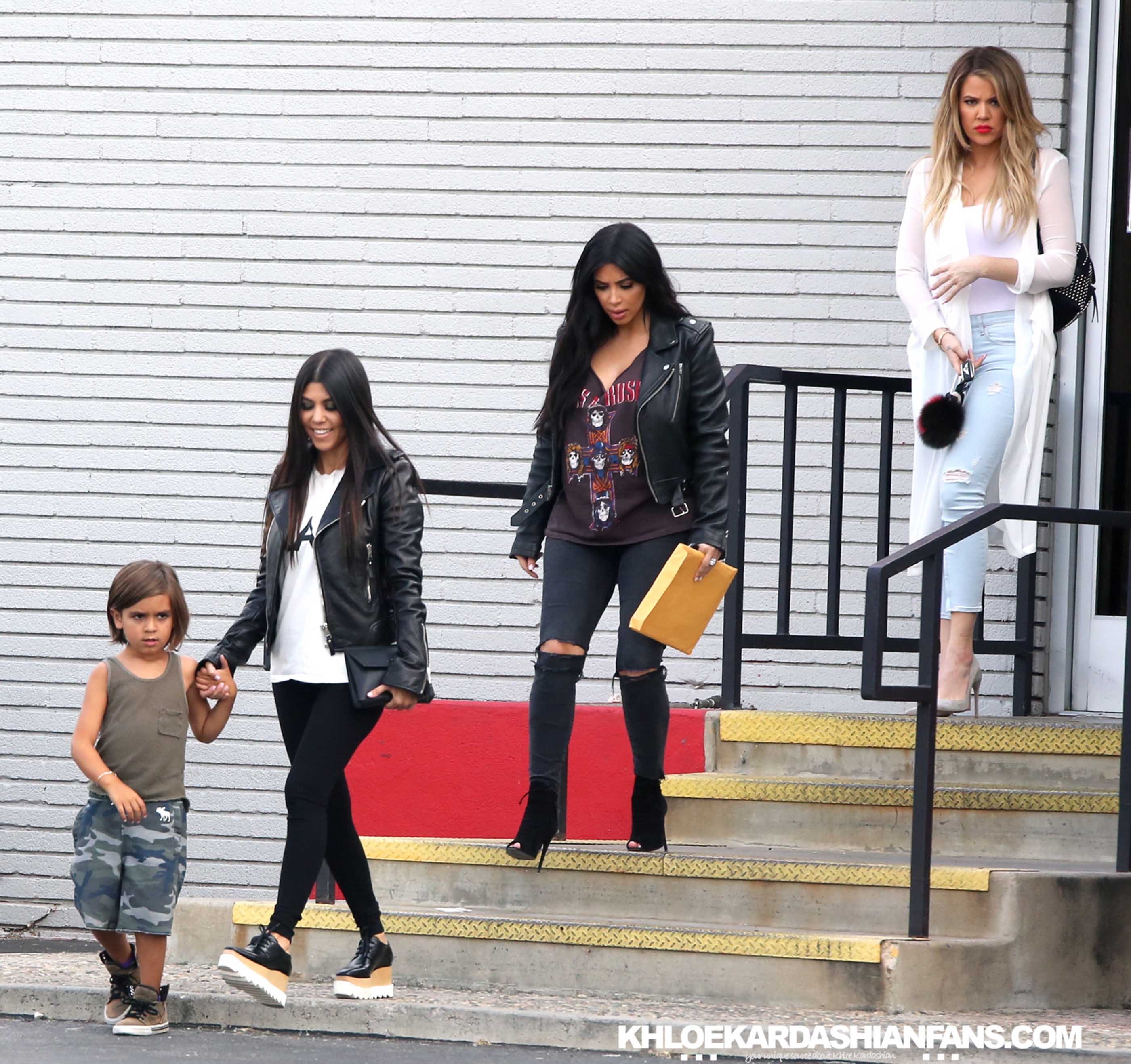 Khloe, Kim, Kourtney and Kylie at a bowling