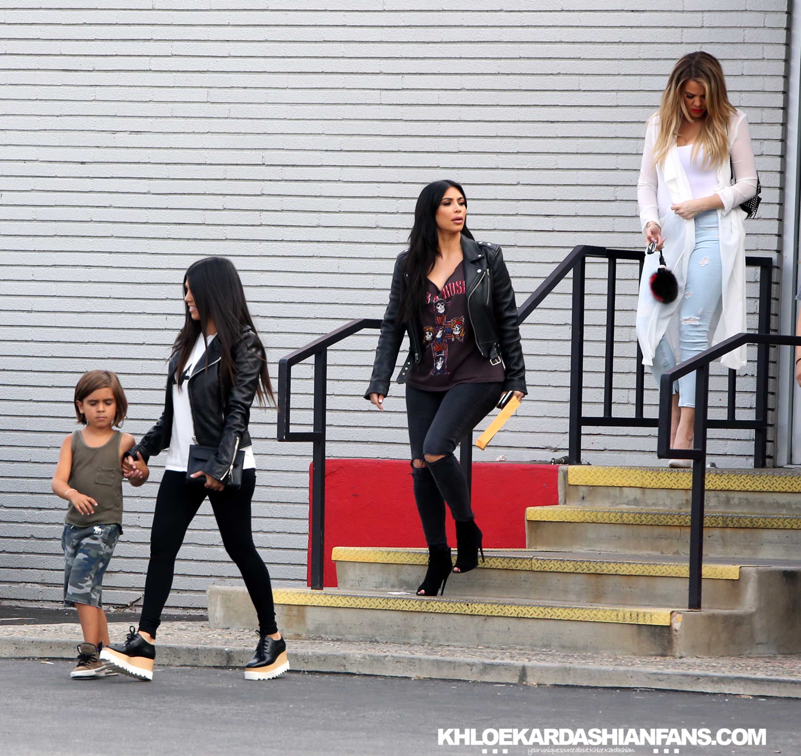 Khloe, Kim, Kourtney and Kylie at a bowling