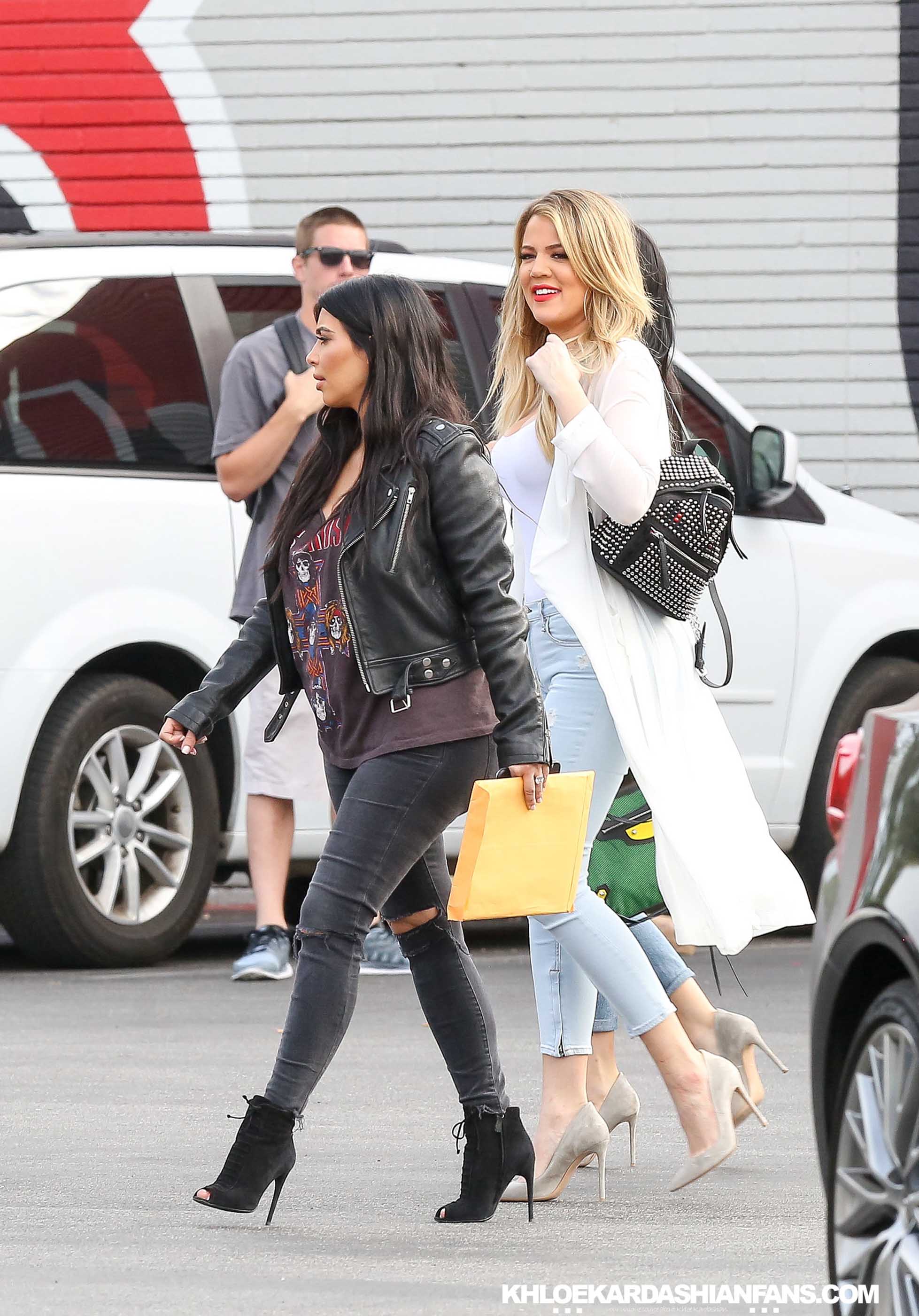 Khloe, Kim, Kourtney and Kylie at a bowling