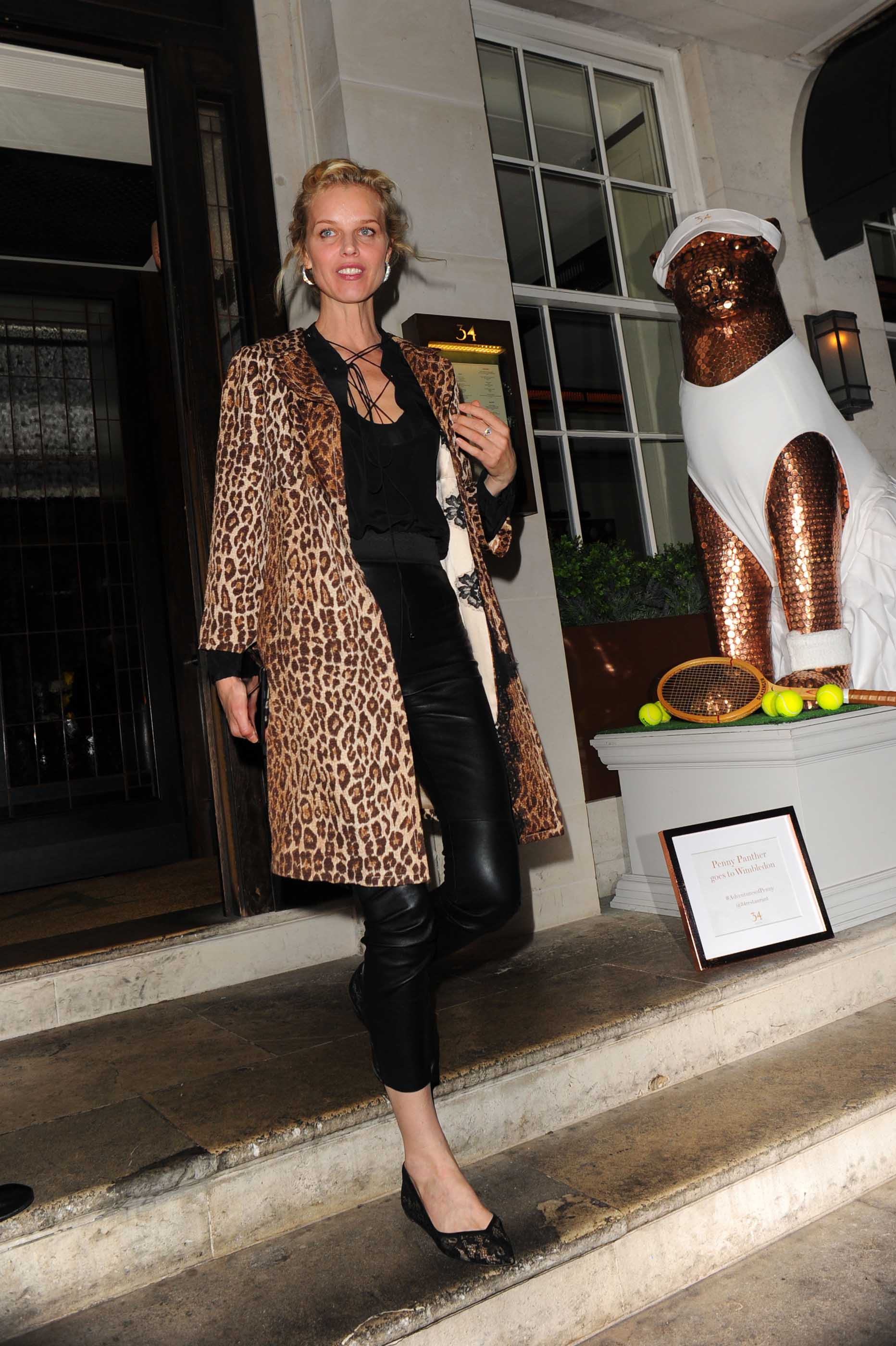 Eva Herzigova leaving 34 Mayfair Restaurant