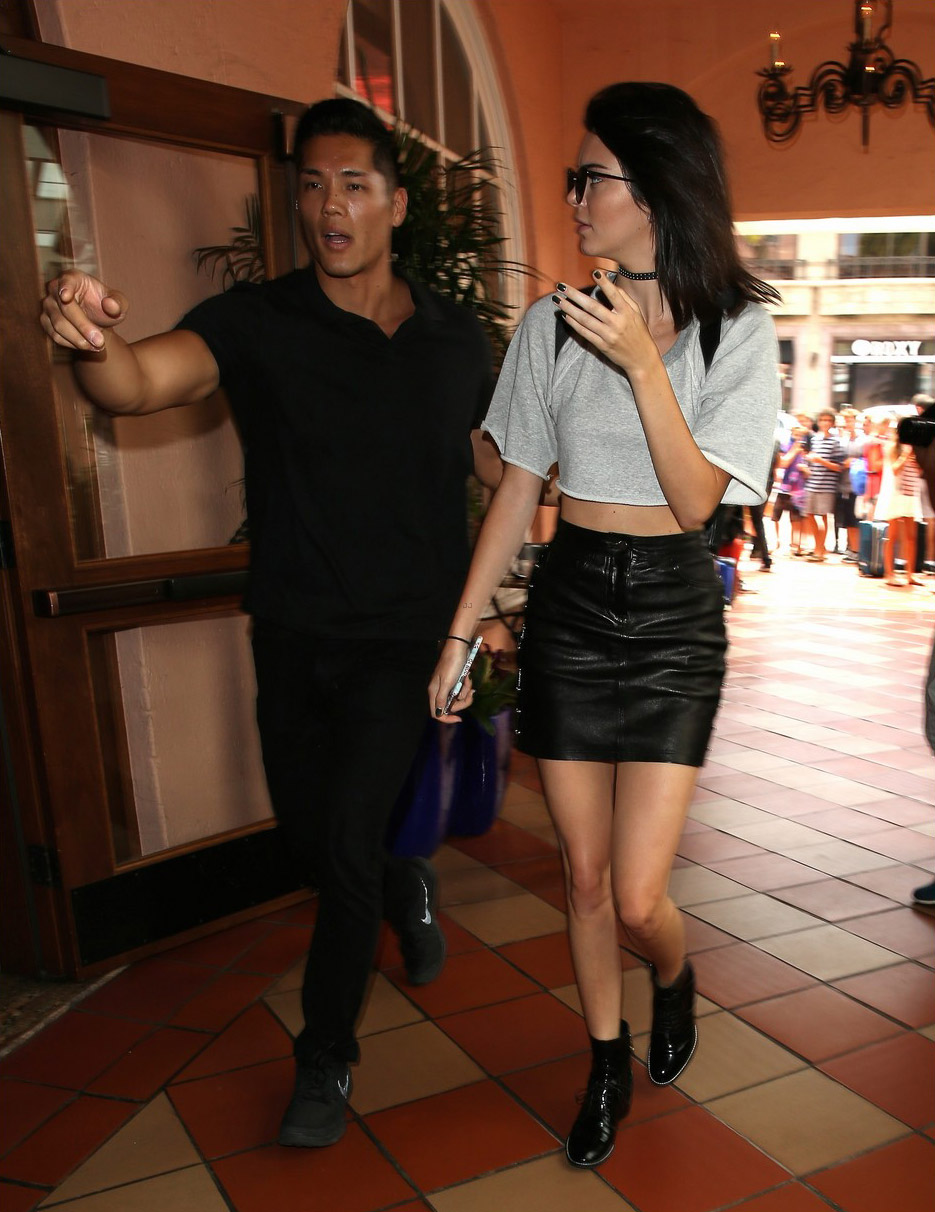 Kendall Jenner is spotted outside of the La Valencia Hotel