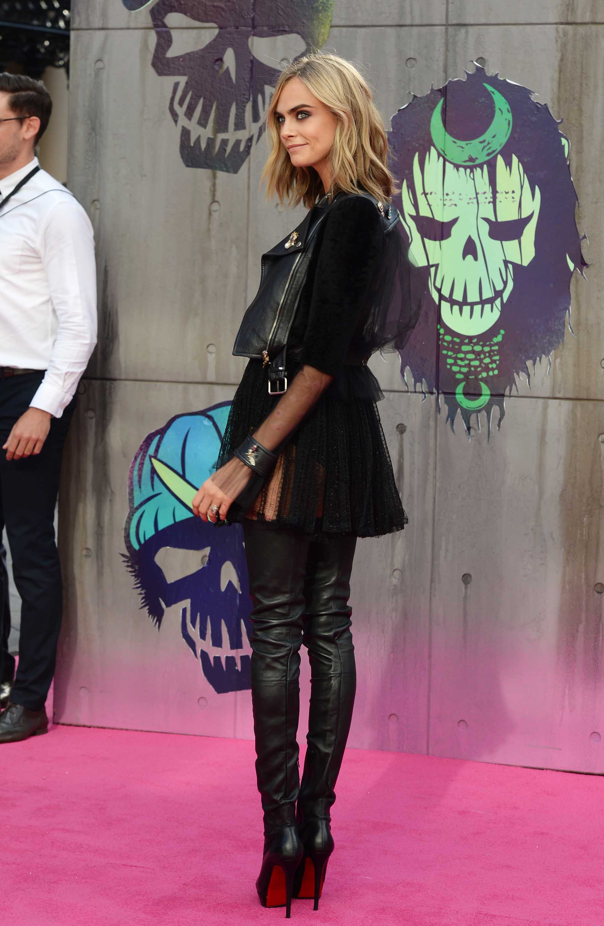 Cara Delevingne attends the Suicide Squad European Premiere