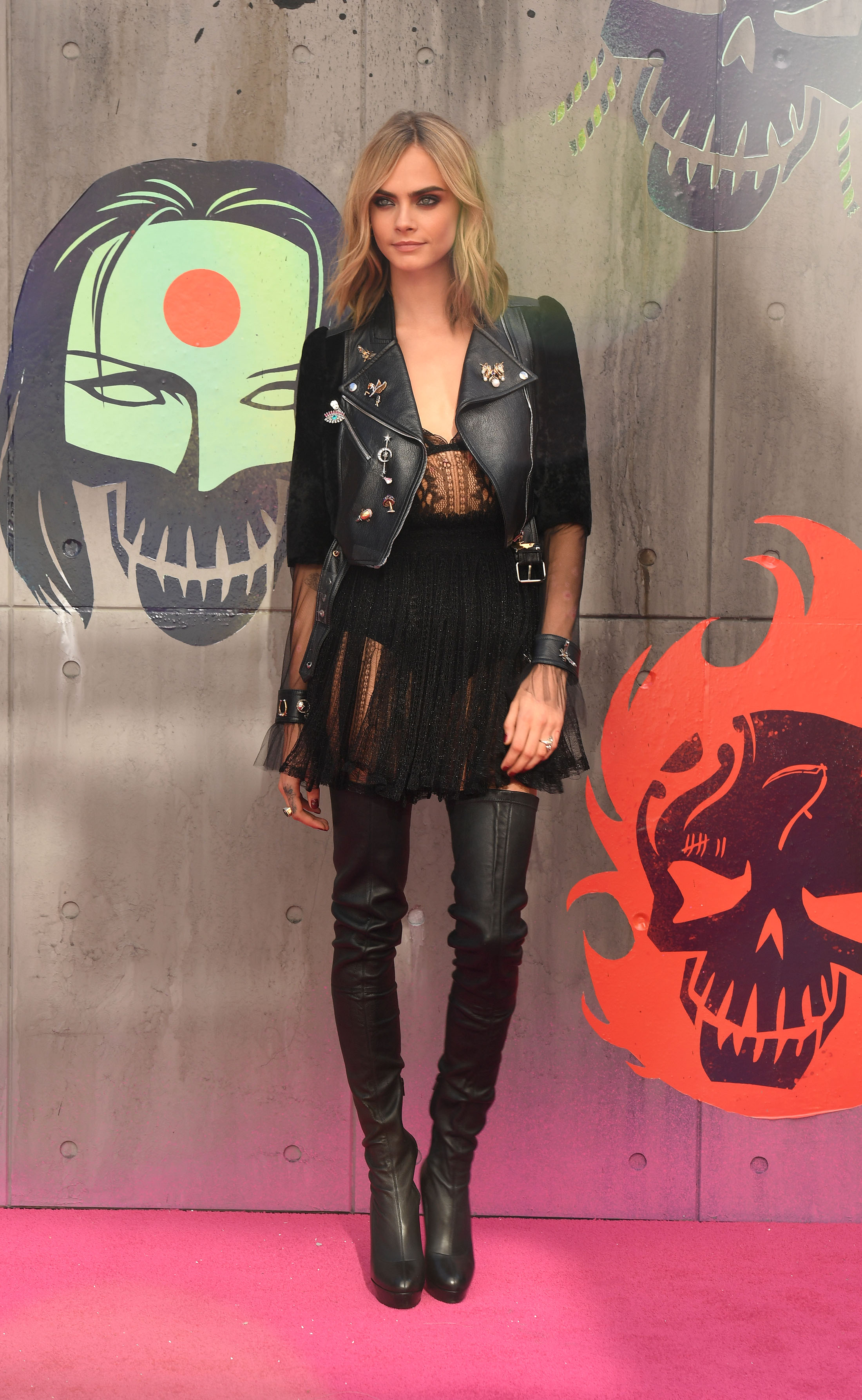 Cara Delevingne attends the Suicide Squad European Premiere