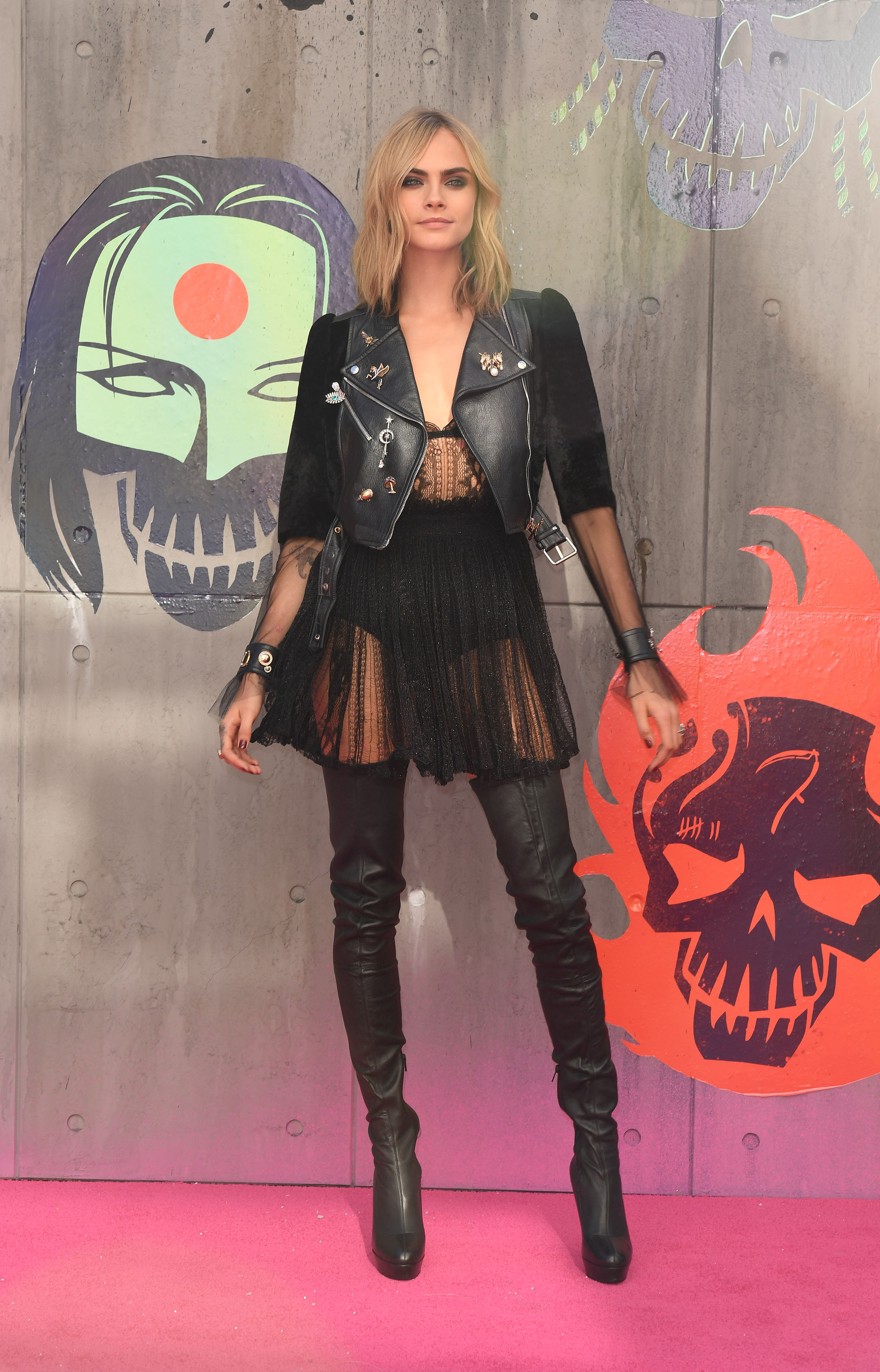 Cara Delevingne attends the Suicide Squad European Premiere