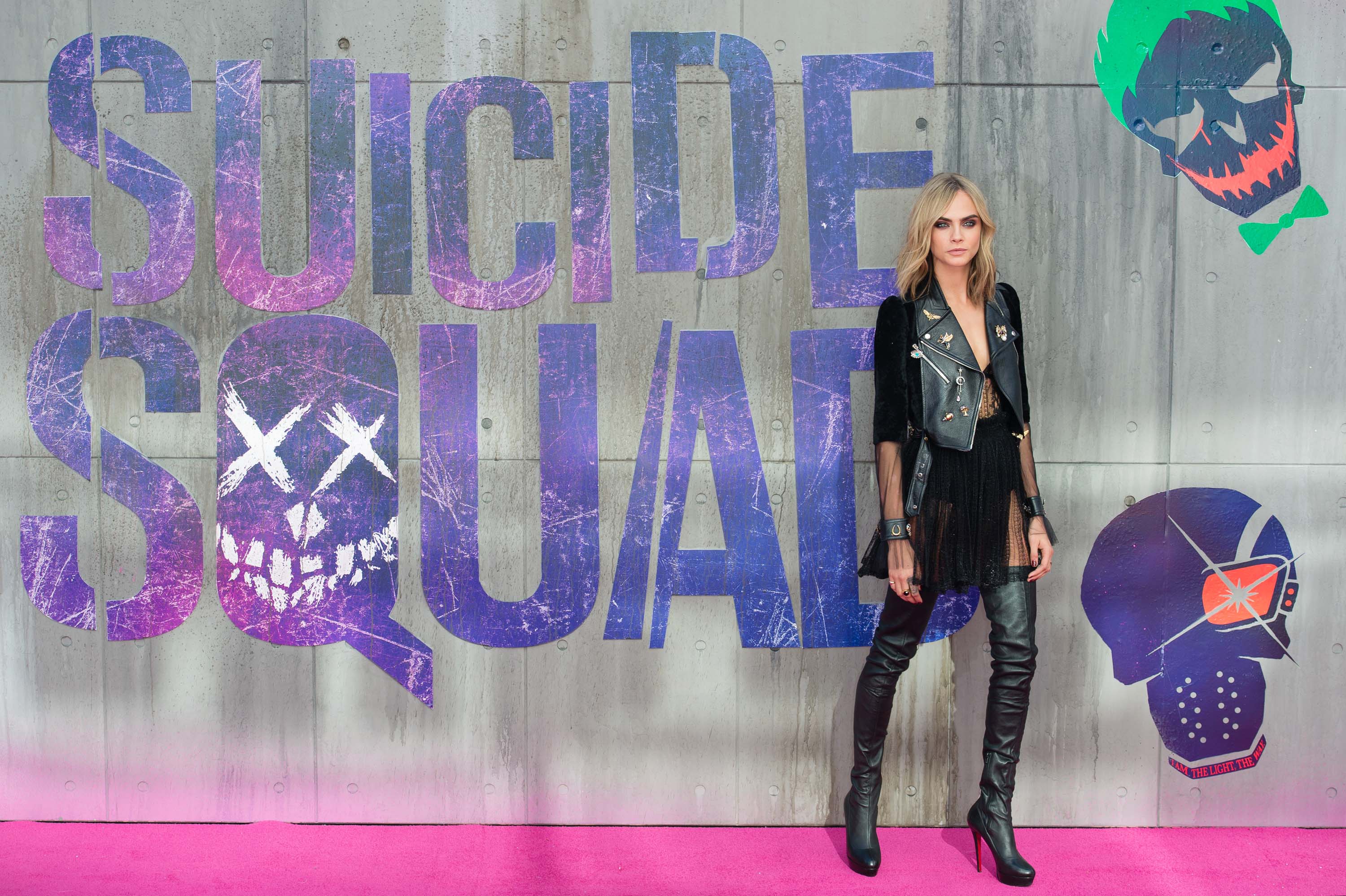 Cara Delevingne attends the Suicide Squad European Premiere