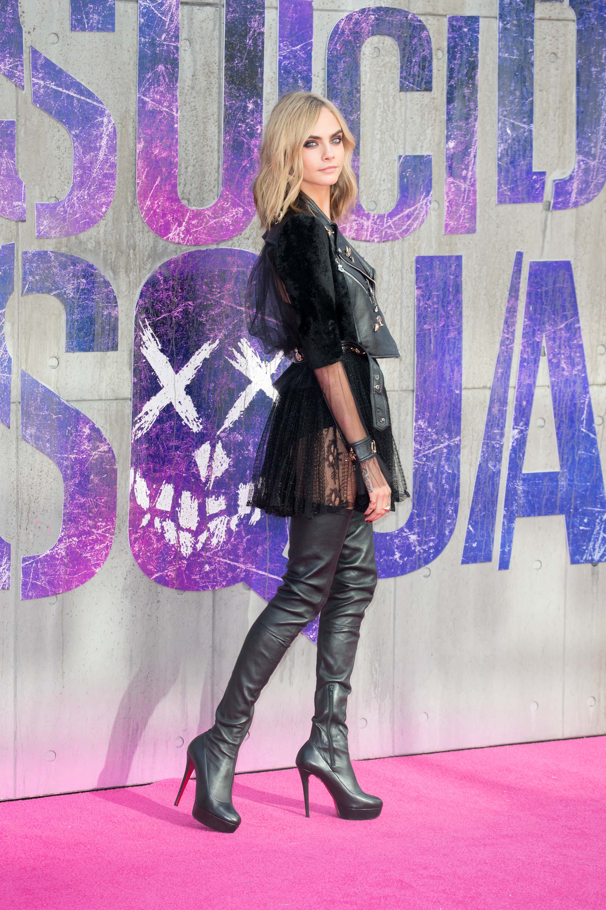 Cara Delevingne attends the Suicide Squad European Premiere