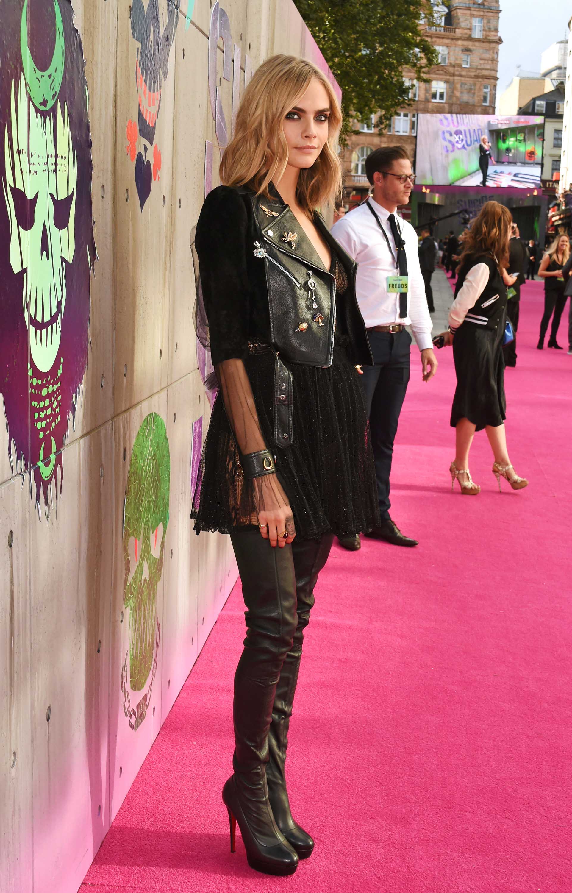 Cara Delevingne attends the Suicide Squad European Premiere