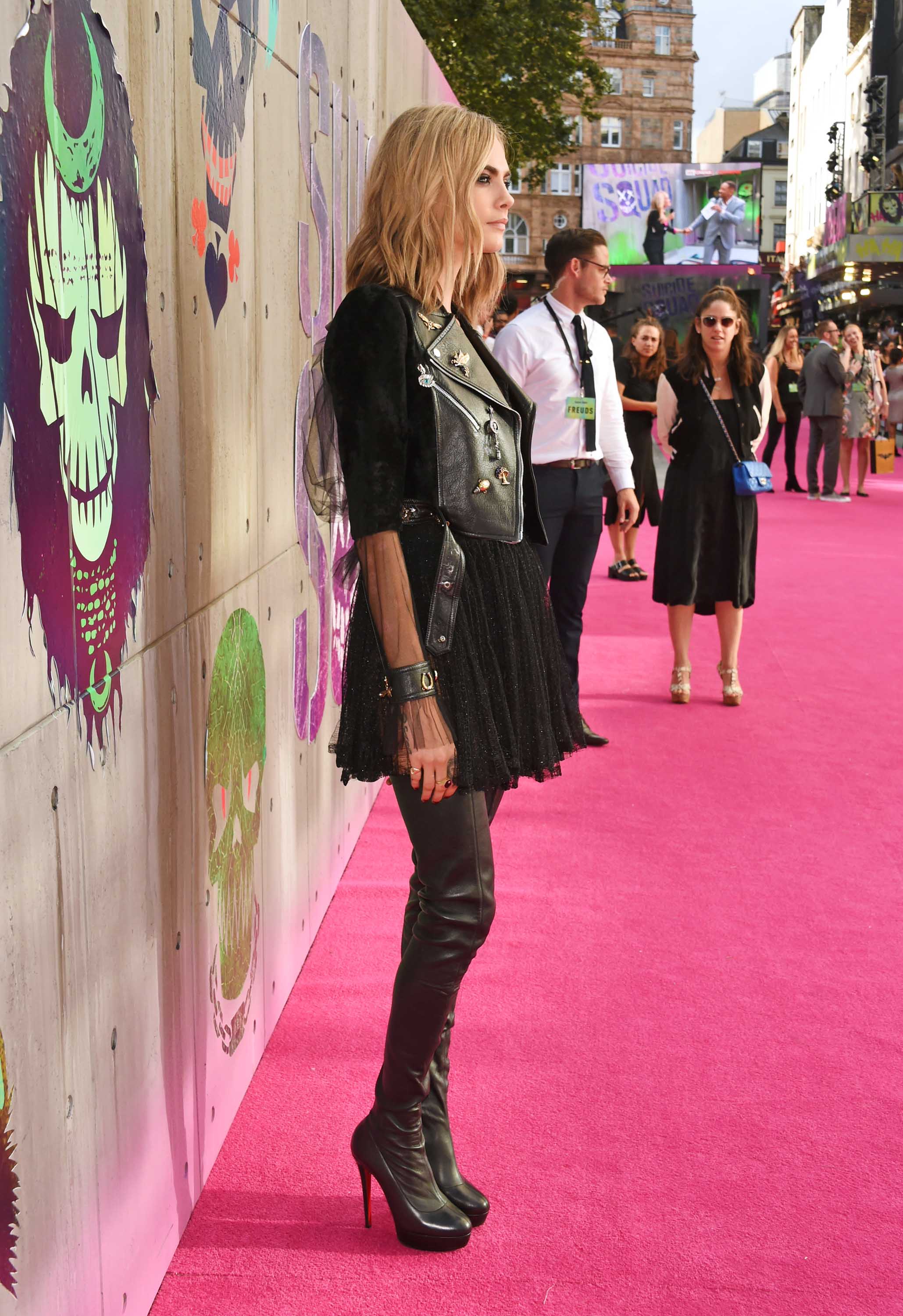 Cara Delevingne attends the Suicide Squad European Premiere