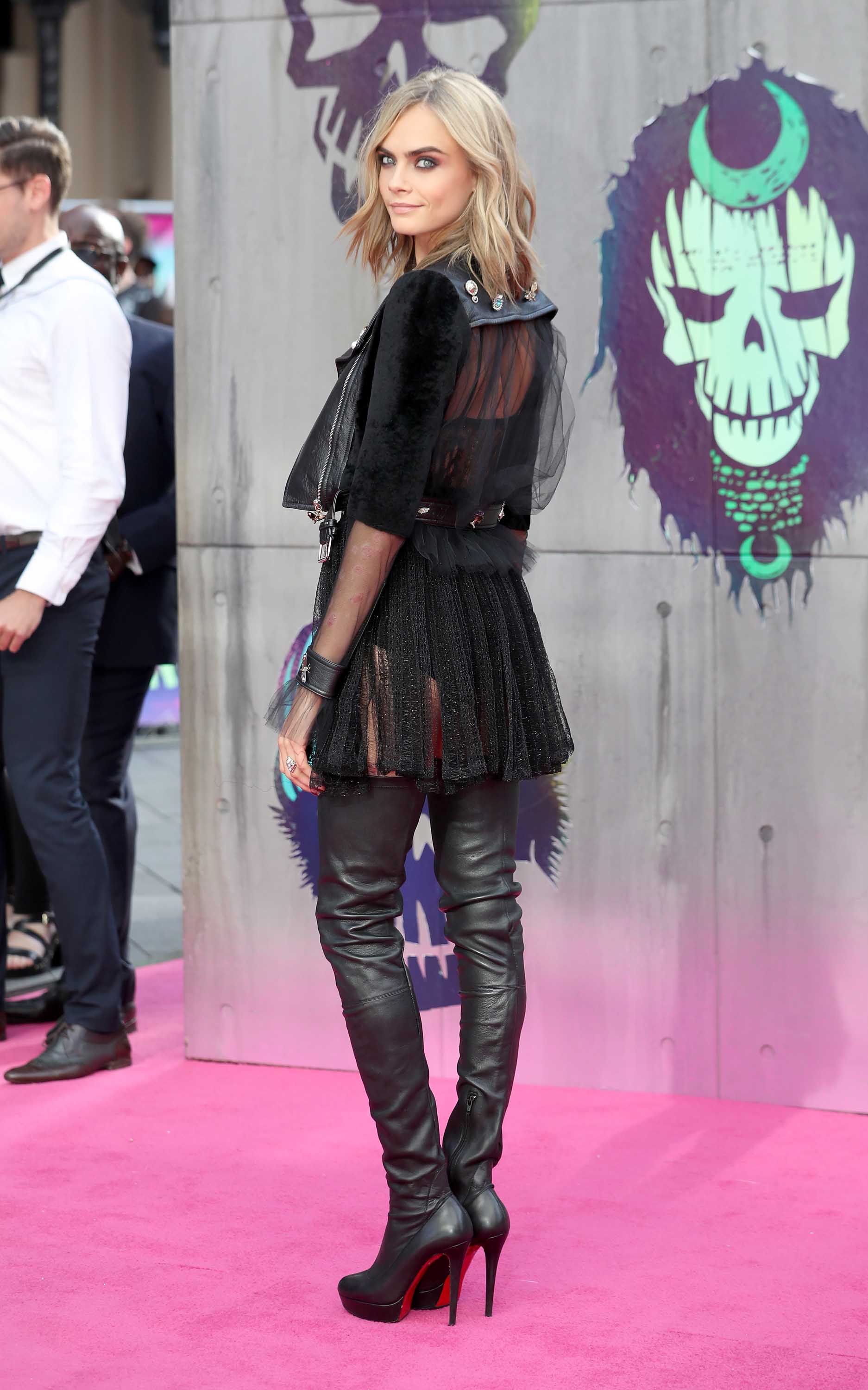 Cara Delevingne attends the Suicide Squad European Premiere