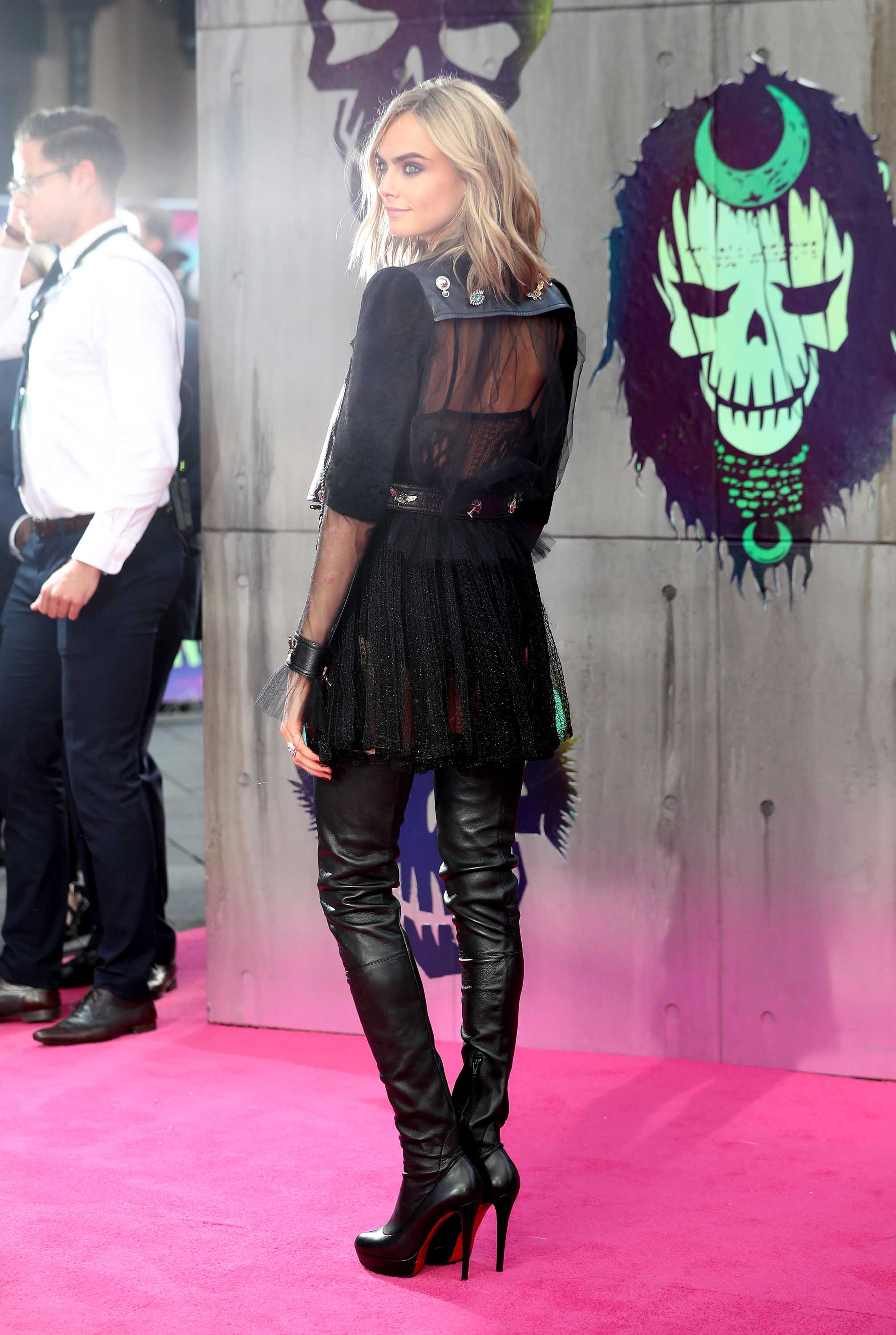 Cara Delevingne attends the Suicide Squad European Premiere