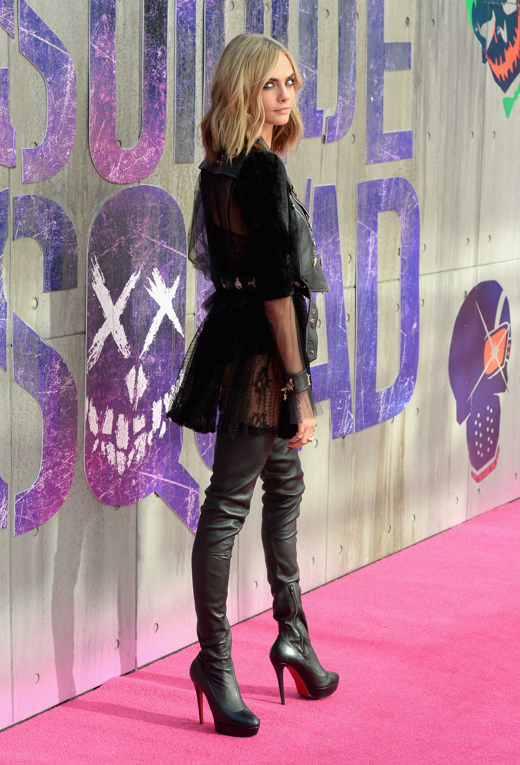 Cara Delevingne attends the Suicide Squad European Premiere