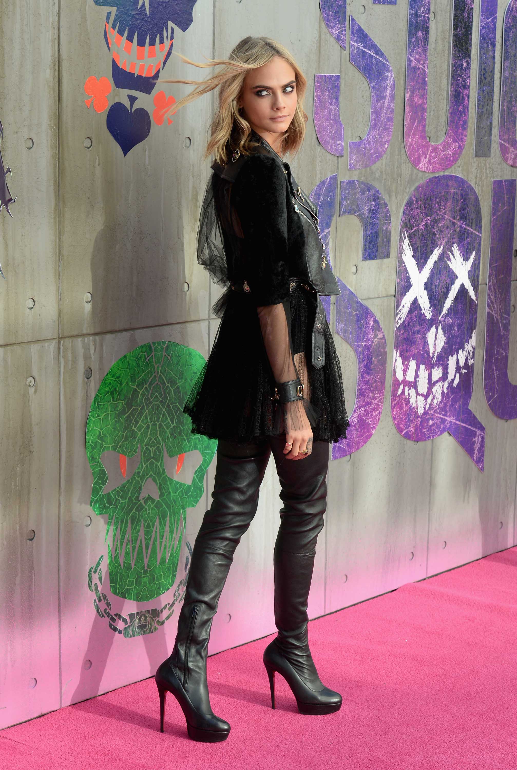 Cara Delevingne attends the Suicide Squad European Premiere
