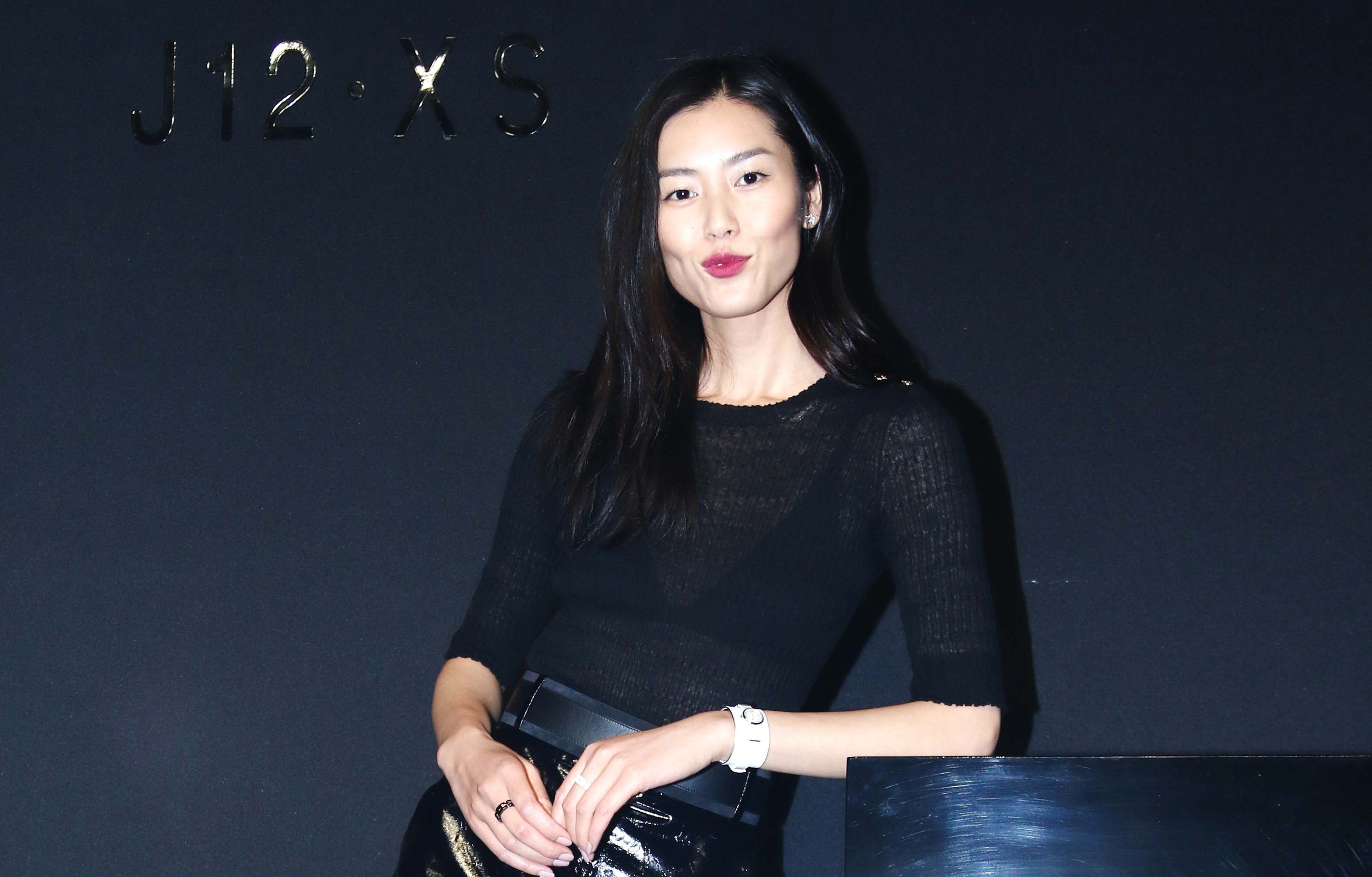 Liu Wen poses during the press conference of Chanel J12XS watch