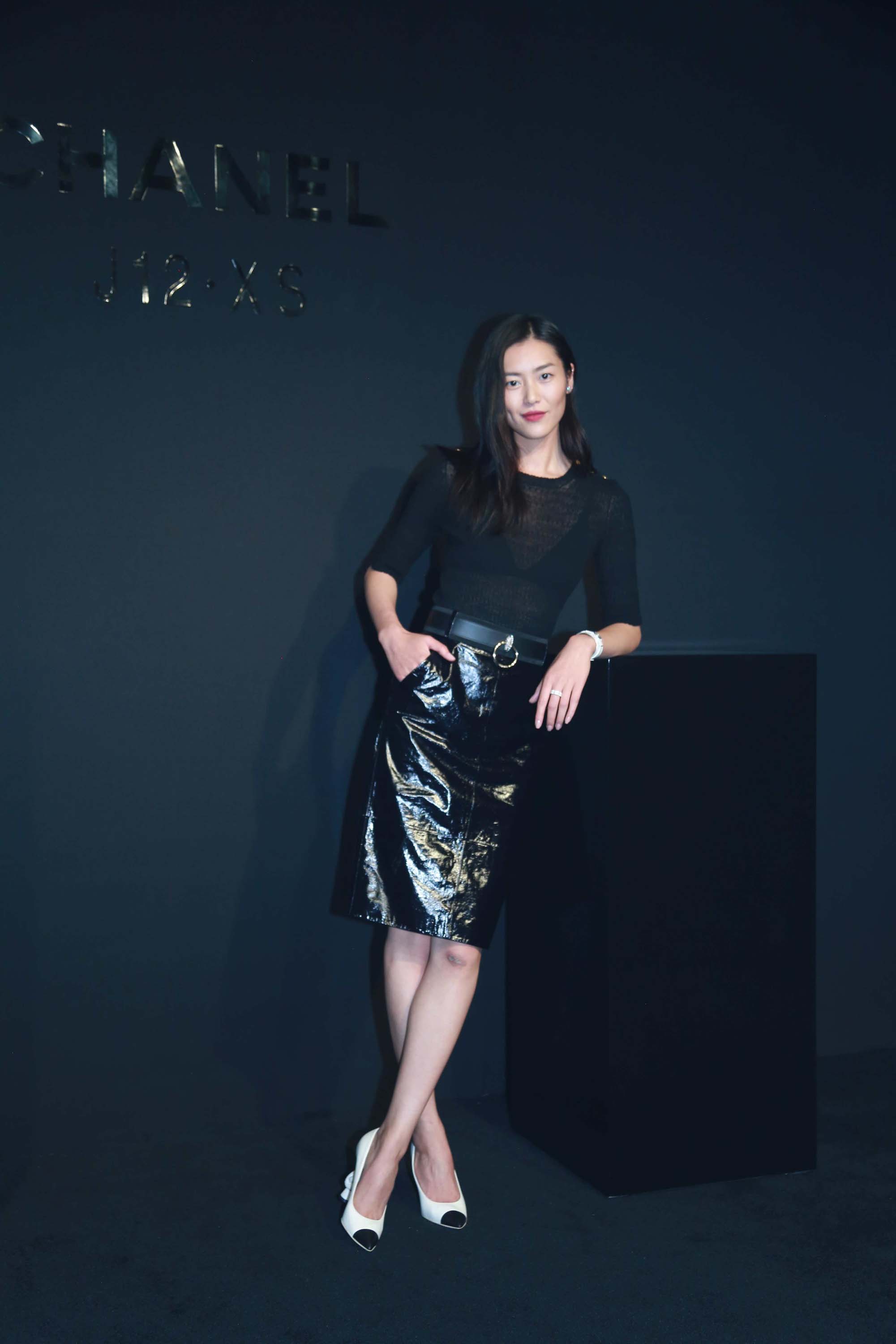Liu Wen poses during the press conference of Chanel J12XS watch