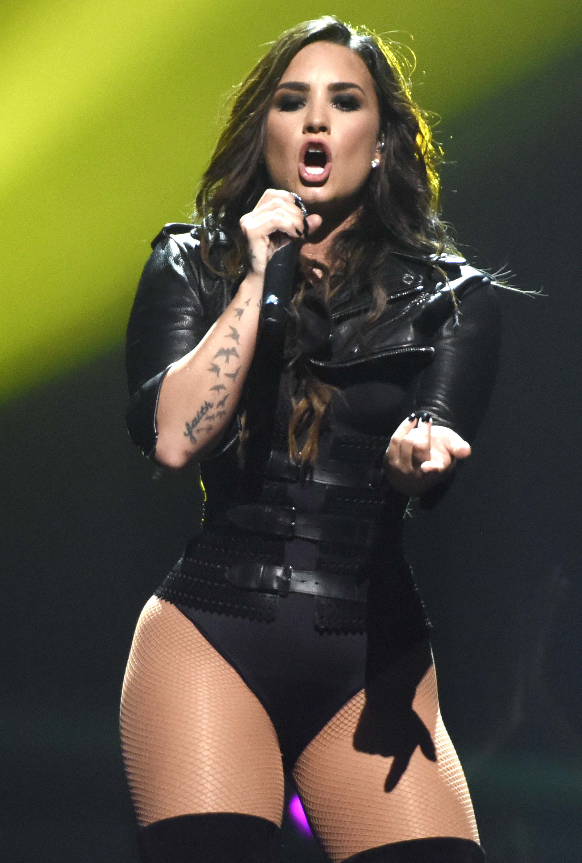 Demi Lovato performing in San Jose