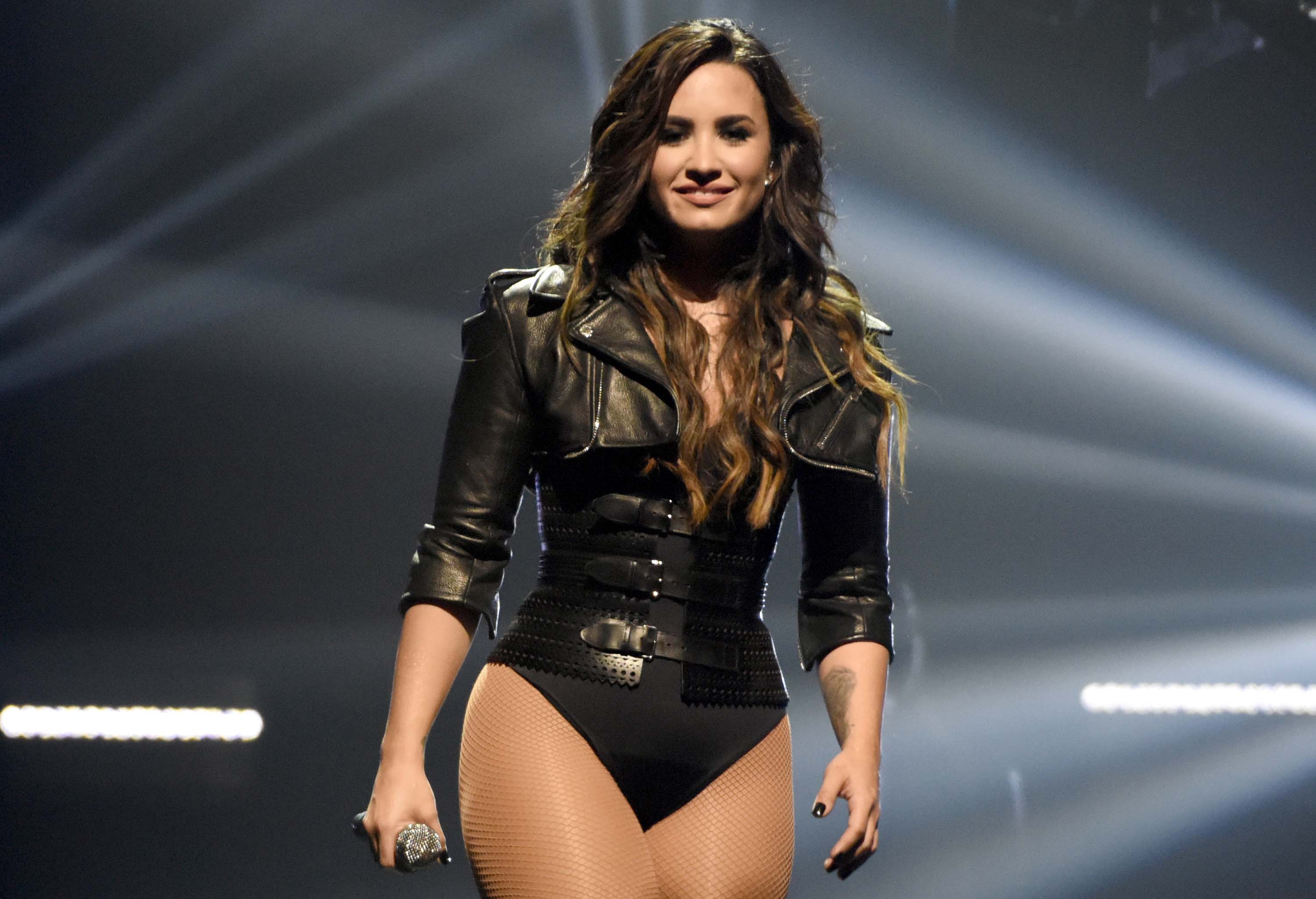 Demi Lovato performing in San Jose