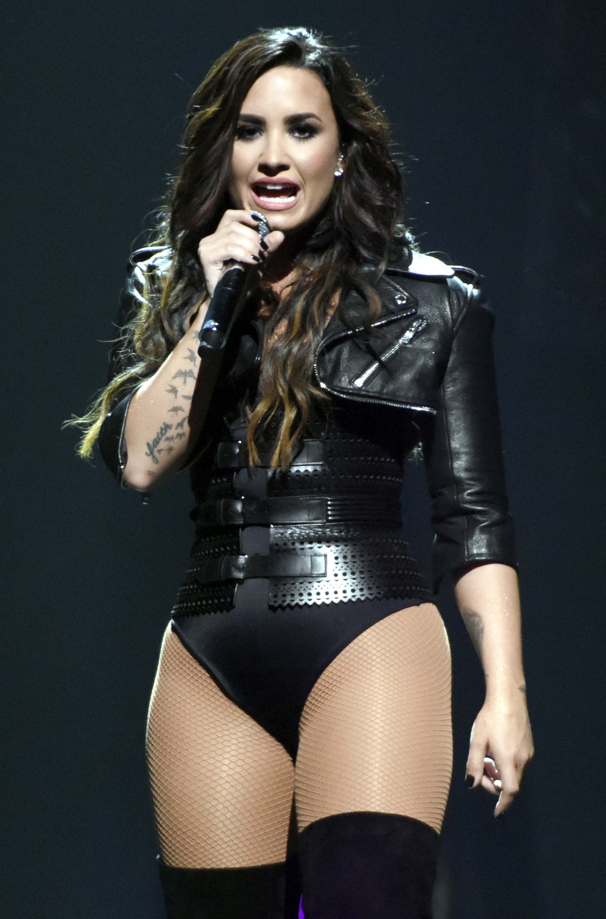 Demi Lovato performing in San Jose