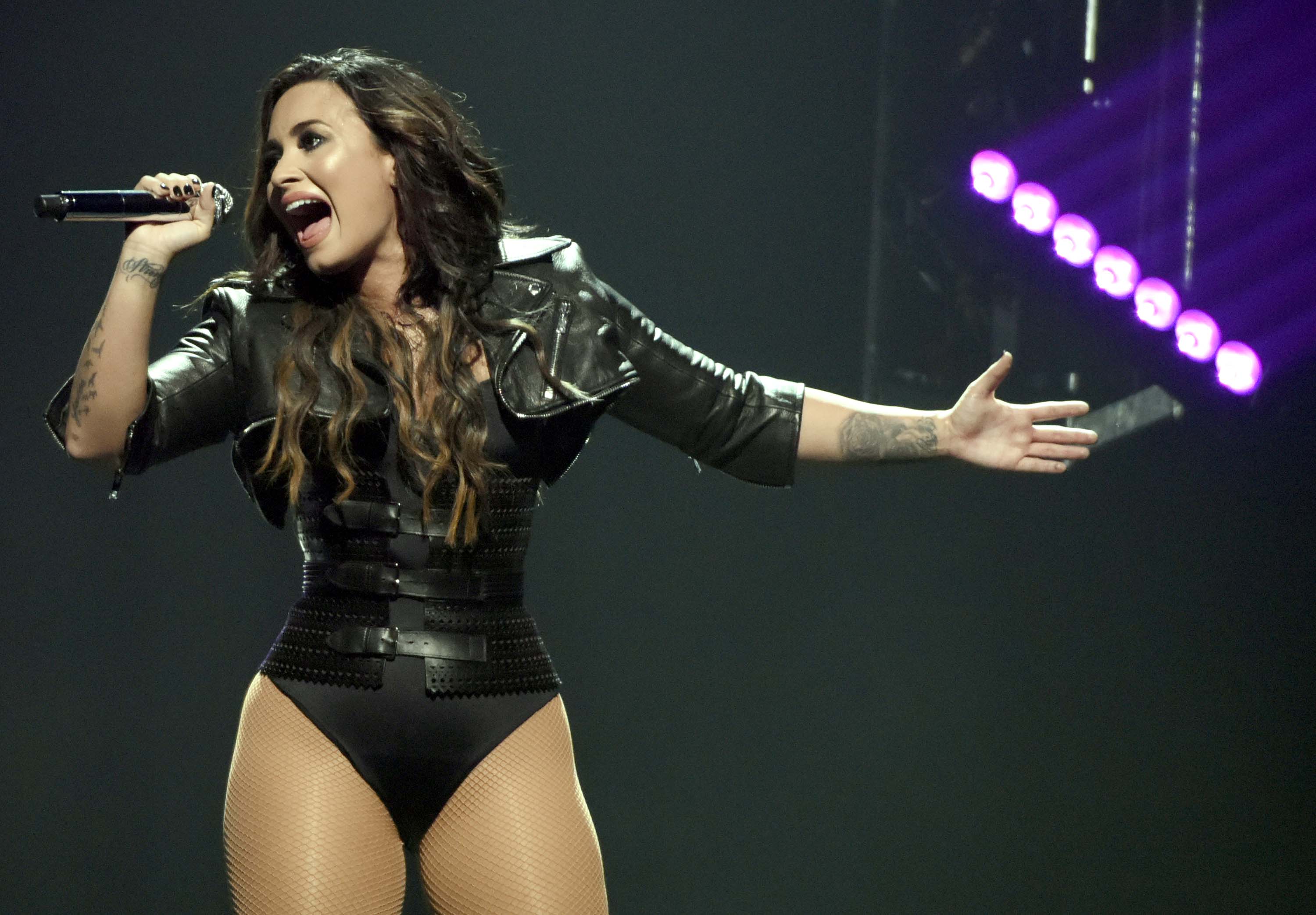 Demi Lovato performing in San Jose