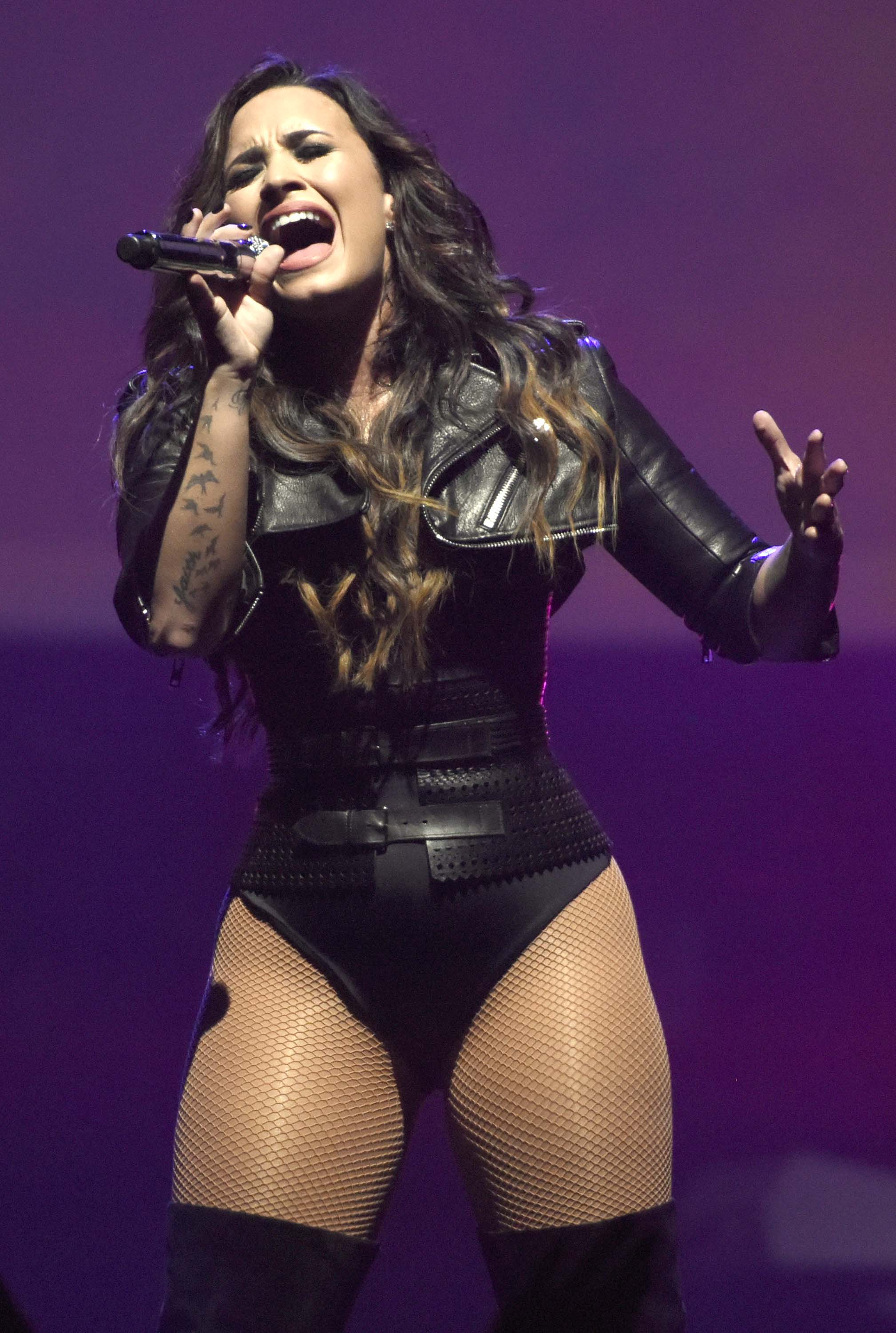 Demi Lovato performing in San Jose