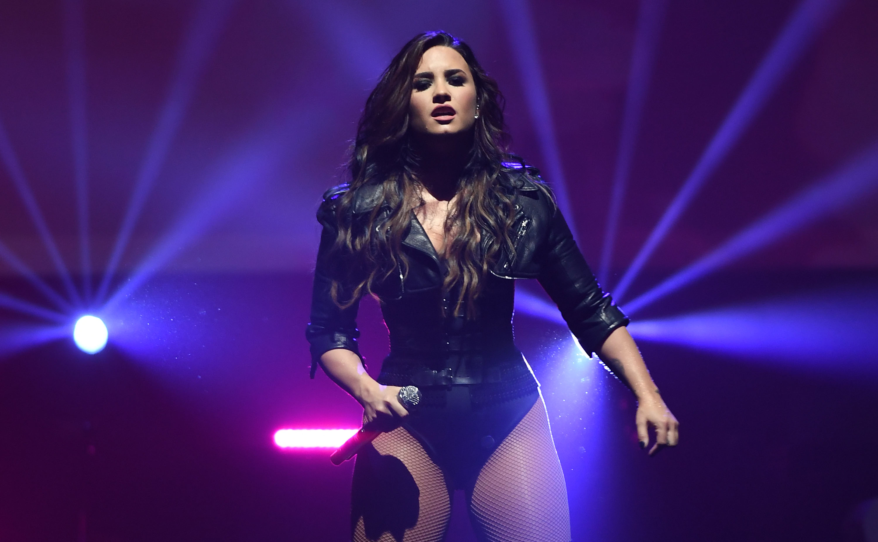 Demi Lovato performing in San Jose