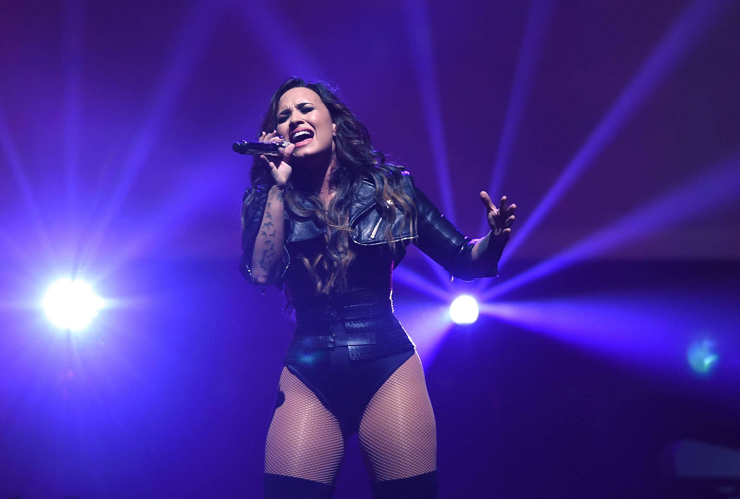 Demi Lovato performing in San Jose