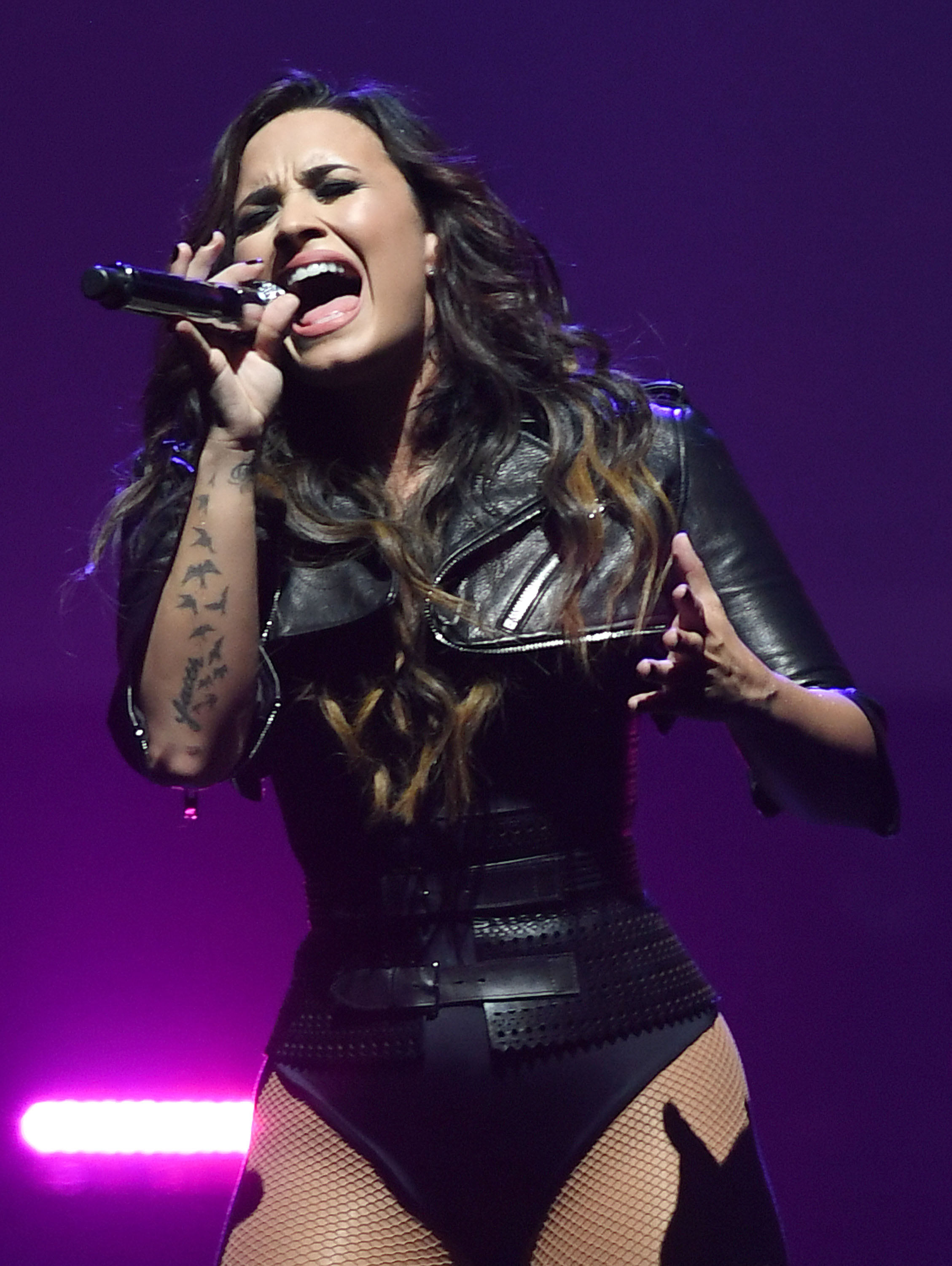 Demi Lovato performing in San Jose