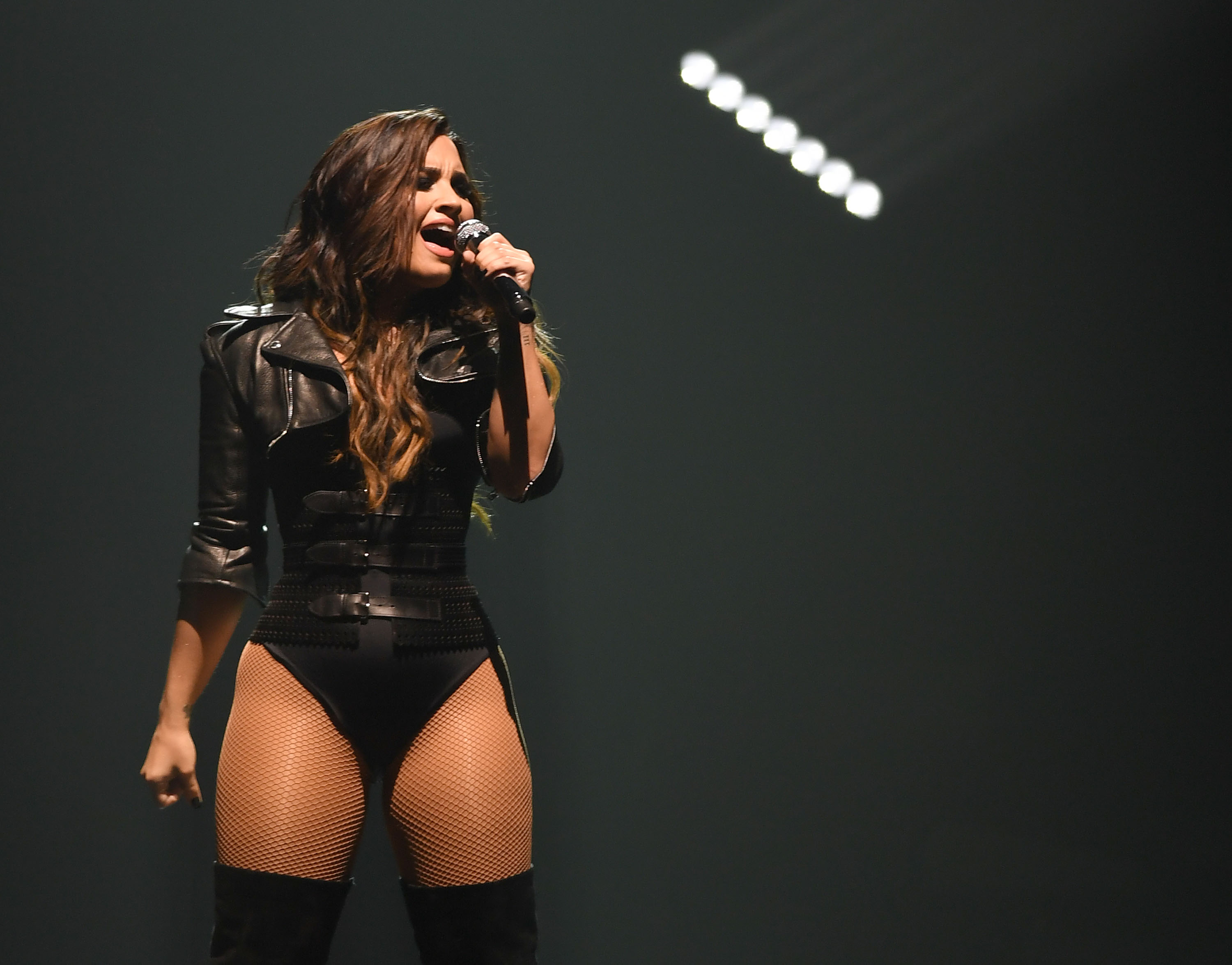 Demi Lovato performing in San Jose