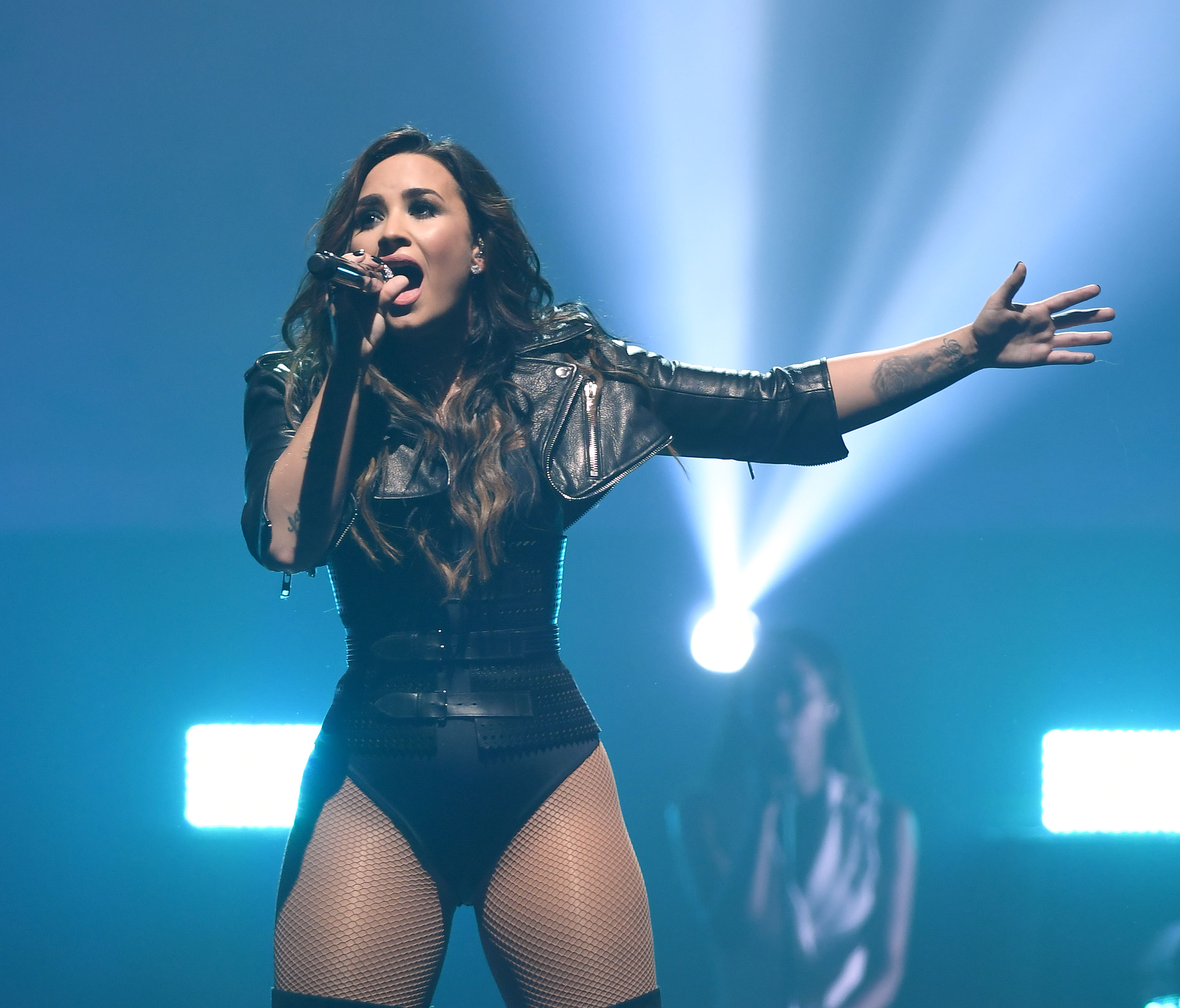 Demi Lovato performing in San Jose