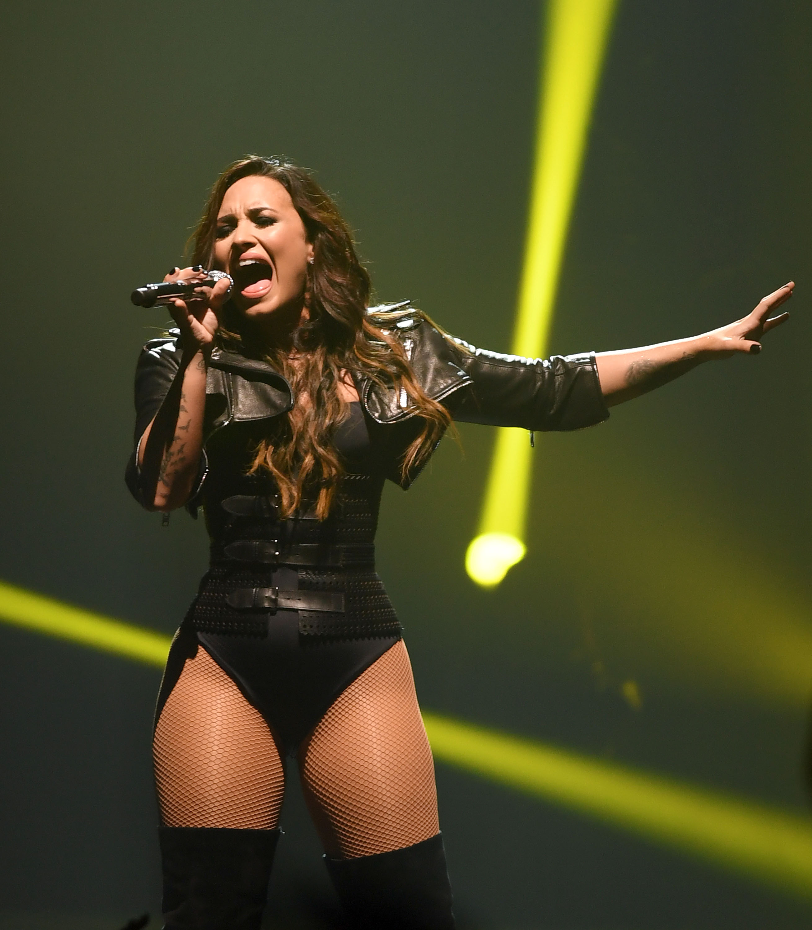 Demi Lovato performing in San Jose