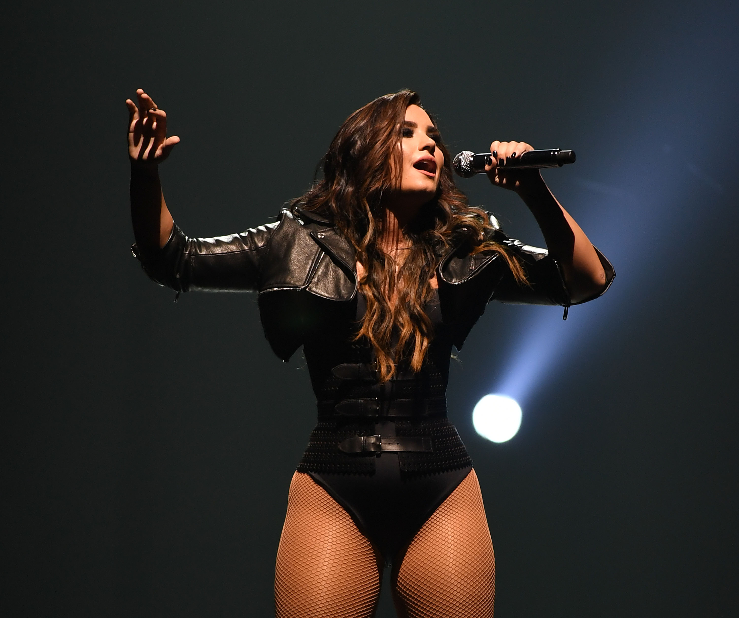 Demi Lovato performing in San Jose