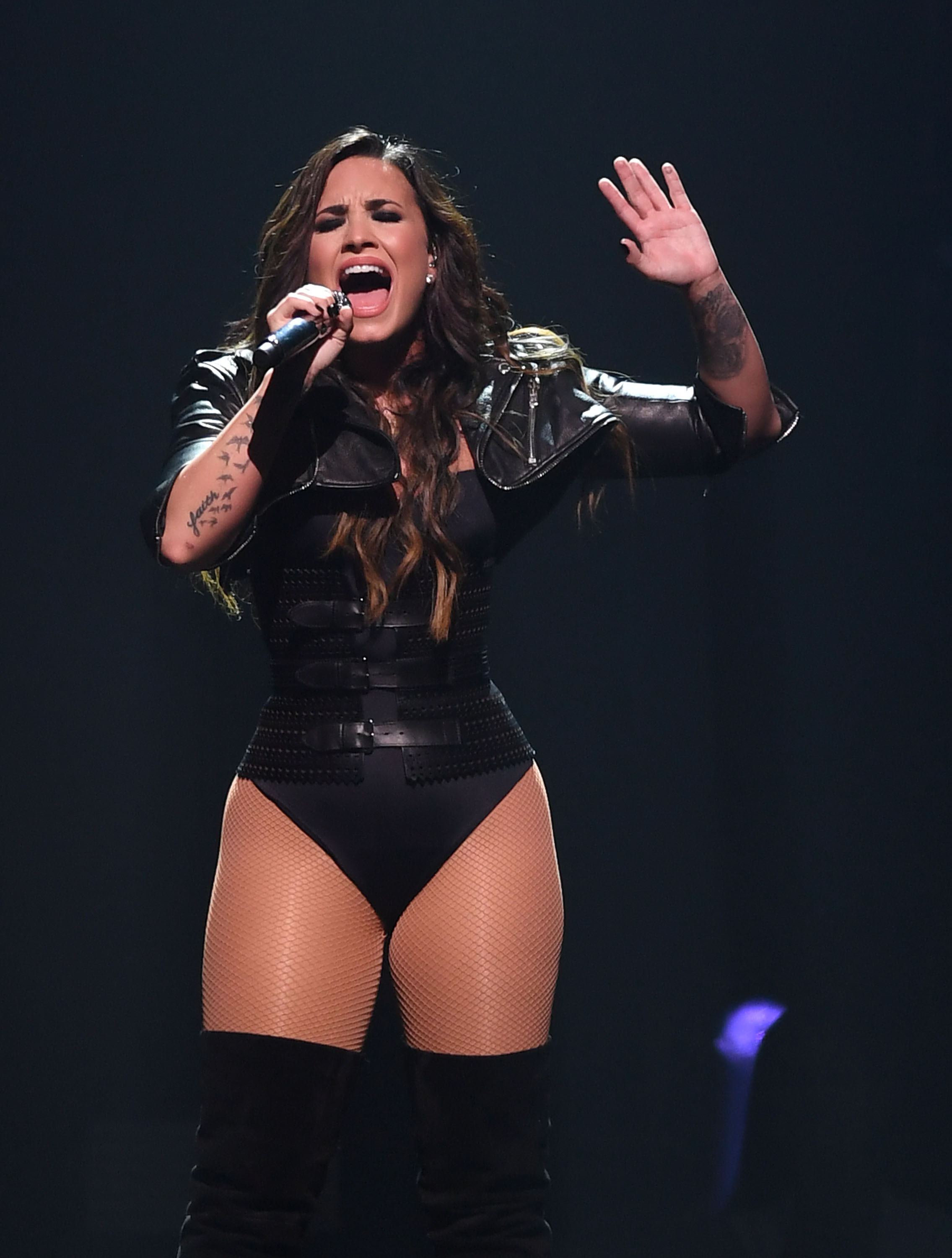 Demi Lovato performing in San Jose