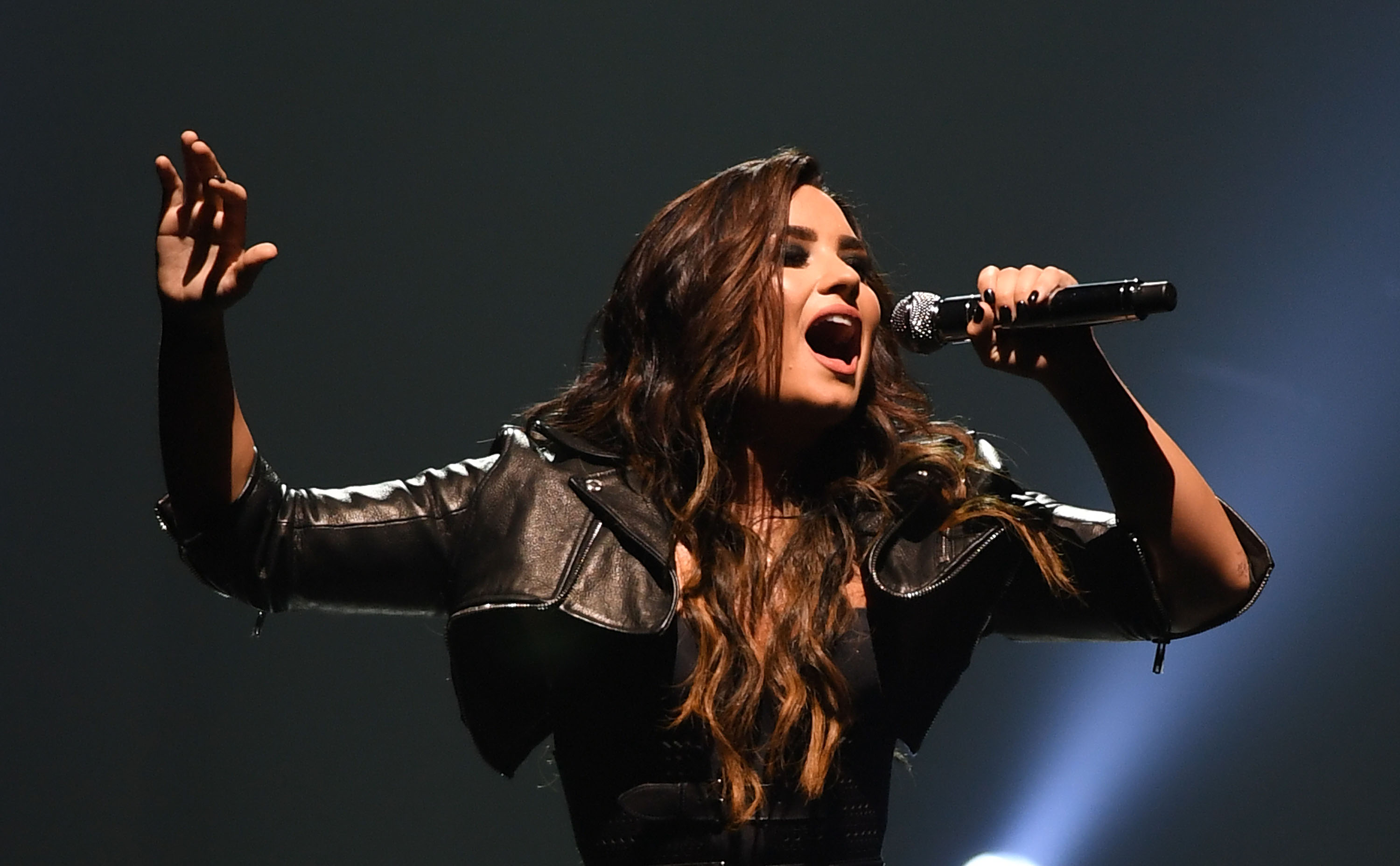Demi Lovato performing in San Jose