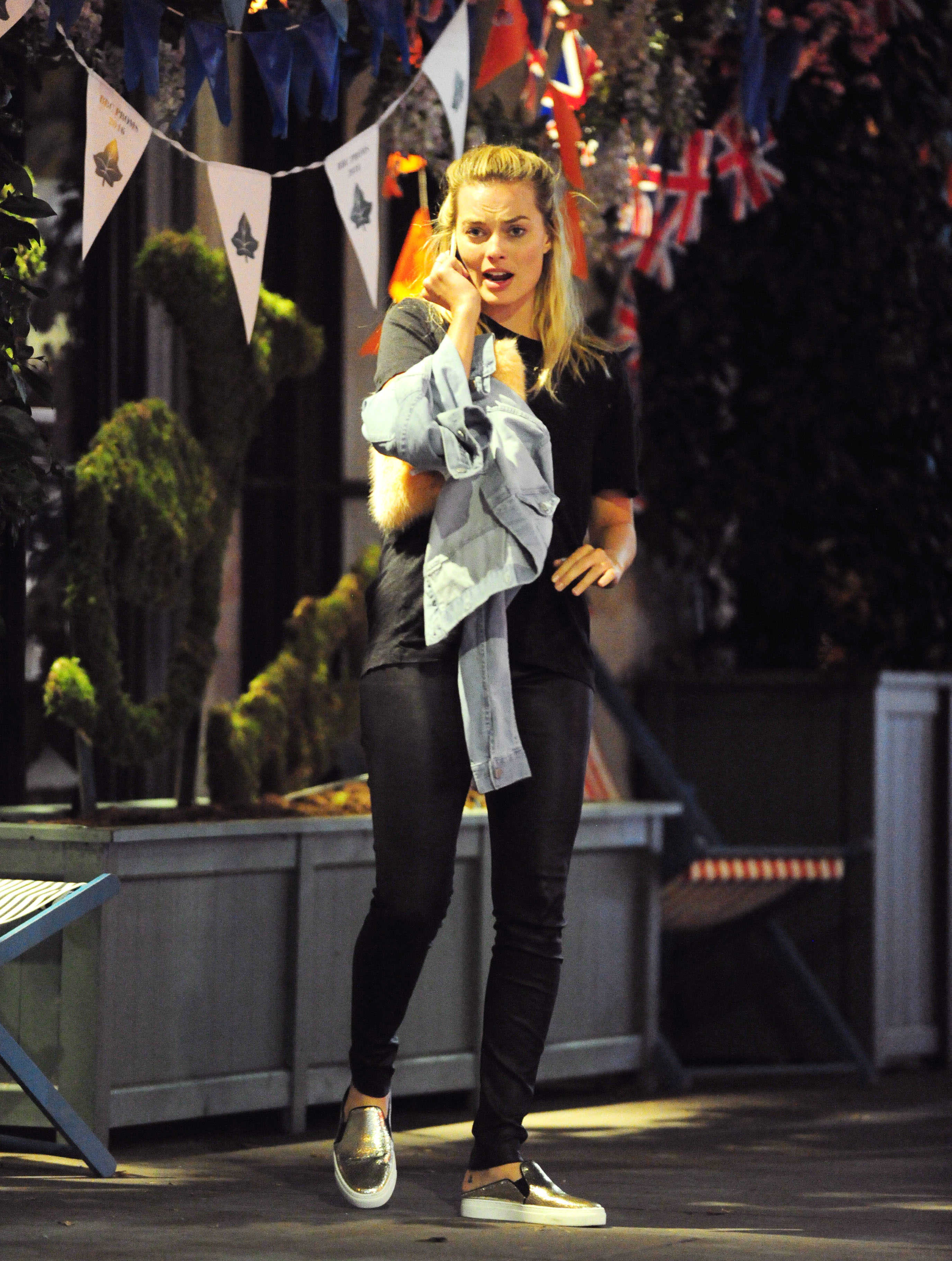 Margot Robbie out in London