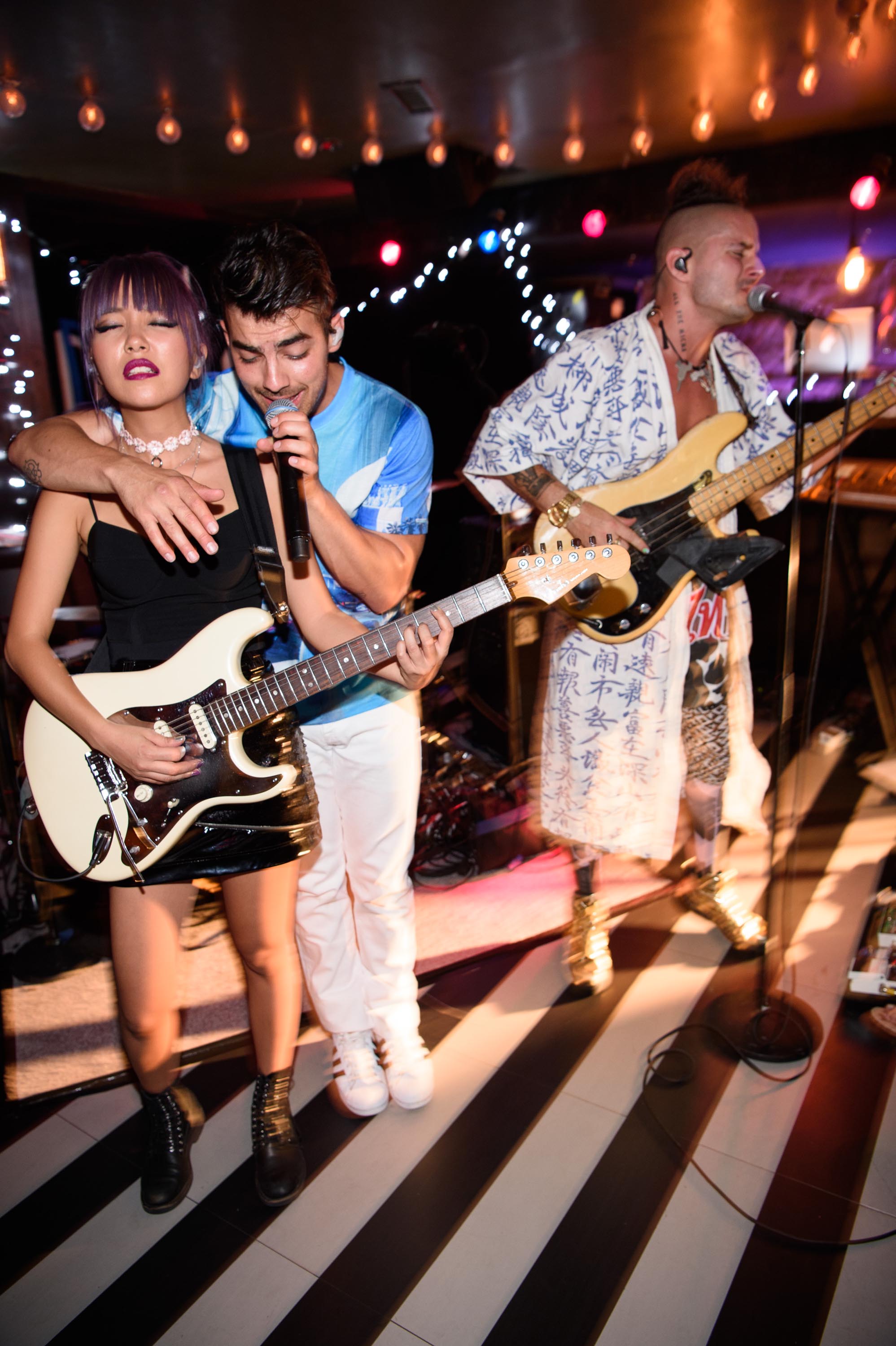 JinJoo Lee performs at the One Year Anniversary celebration of of the band DNCE