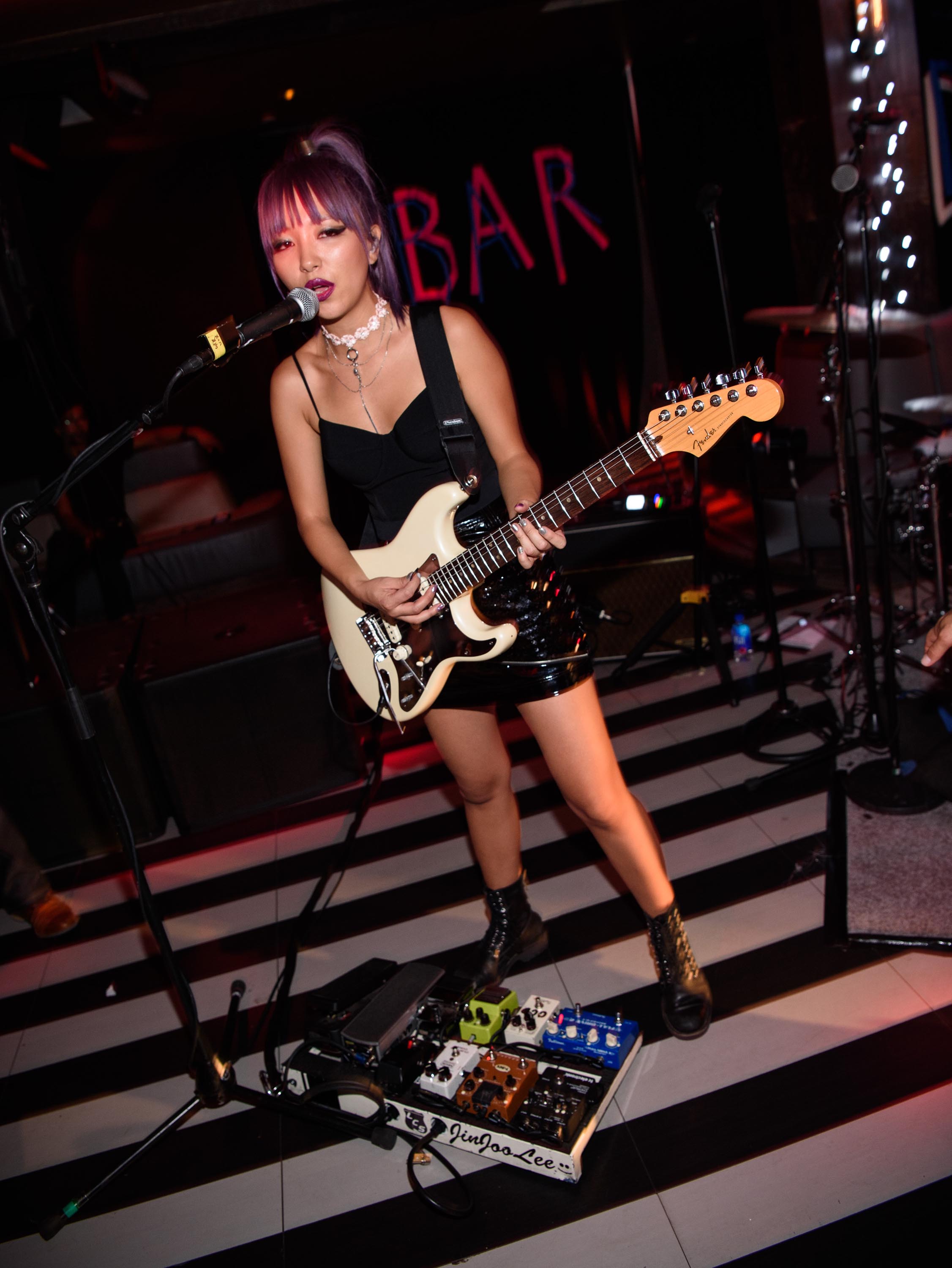 JinJoo Lee performs at the One Year Anniversary celebration of of the band DNCE